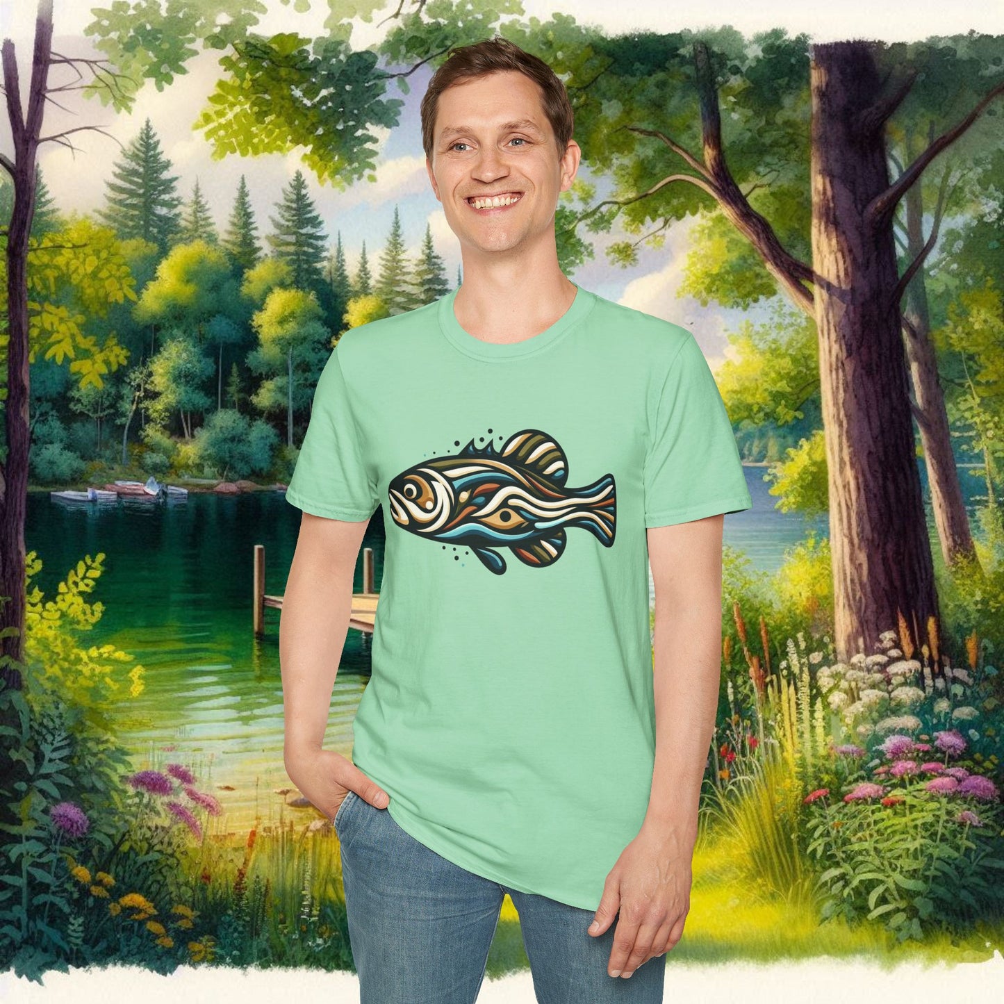 Painted Bass Shirt Unisex Softstyle T-Shirt