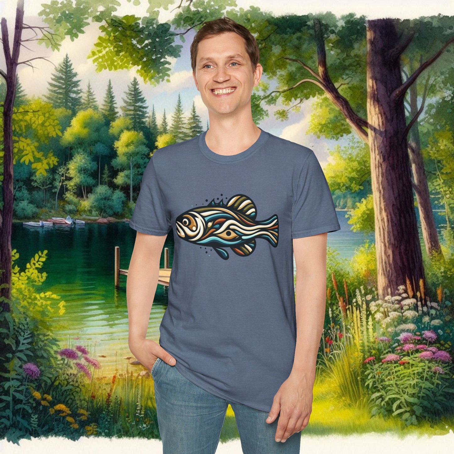 Painted Bass Shirt Unisex Softstyle T-Shirt