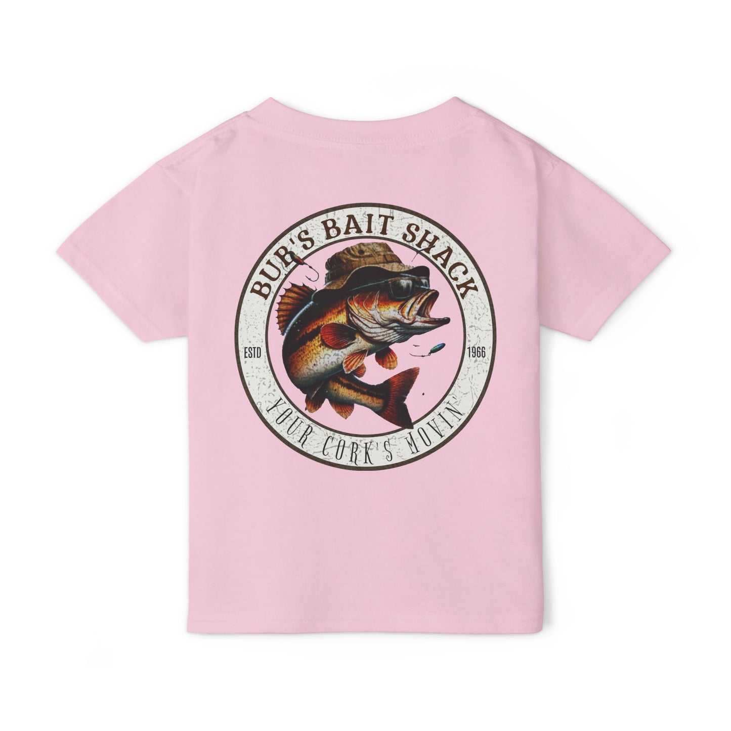 Bub's Bait Shack Heavy Cotton™ Toddler T-shirt with Back Image