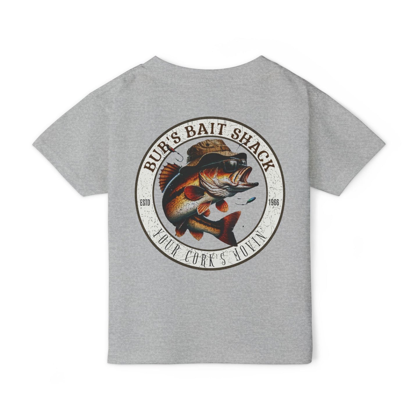 Bub's Bait Shack Heavy Cotton™ Toddler T-shirt with Back Image
