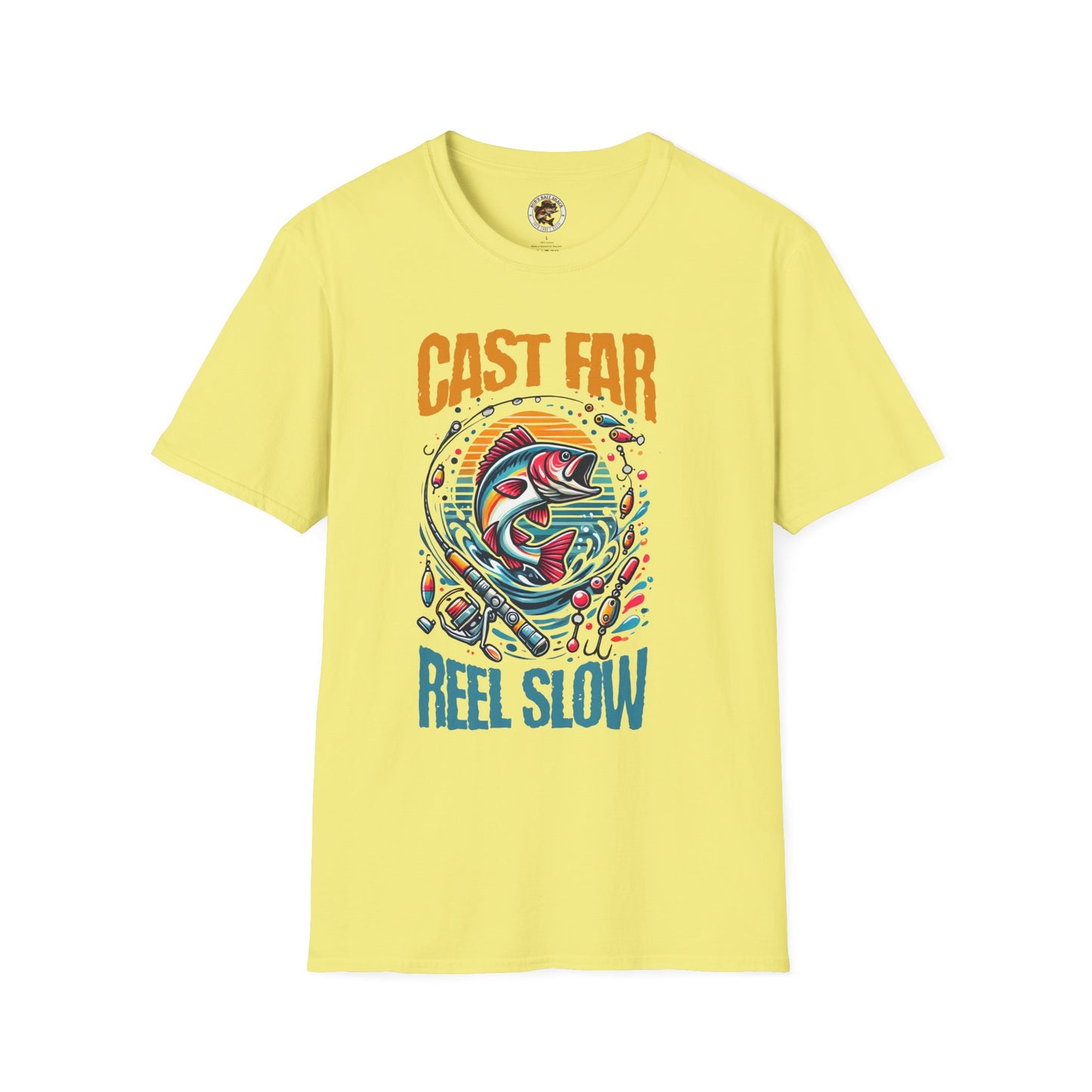 Fishing Enthusiast T-Shirt - Cast Far Reel Slow