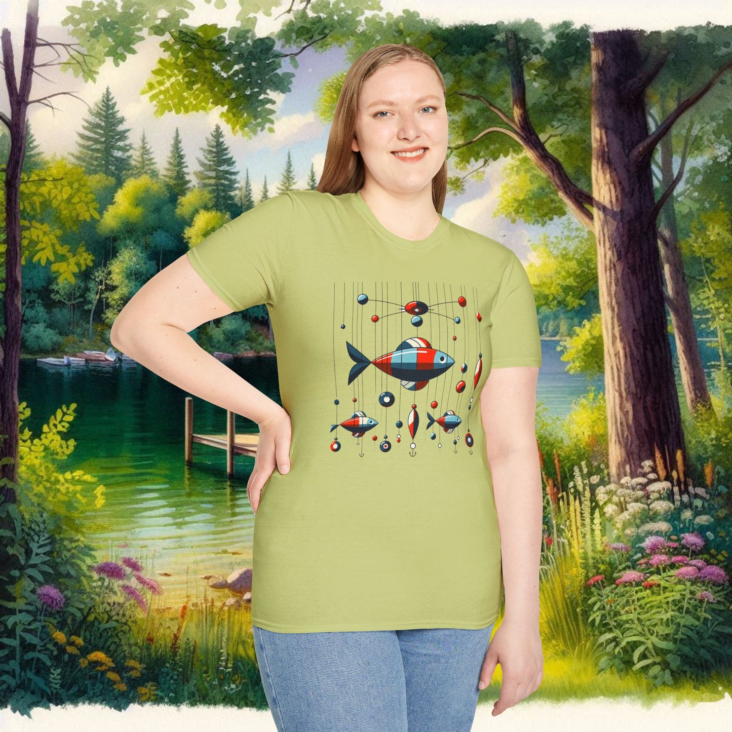 Mobile Fishing Unisex Softstyle T-Shirt