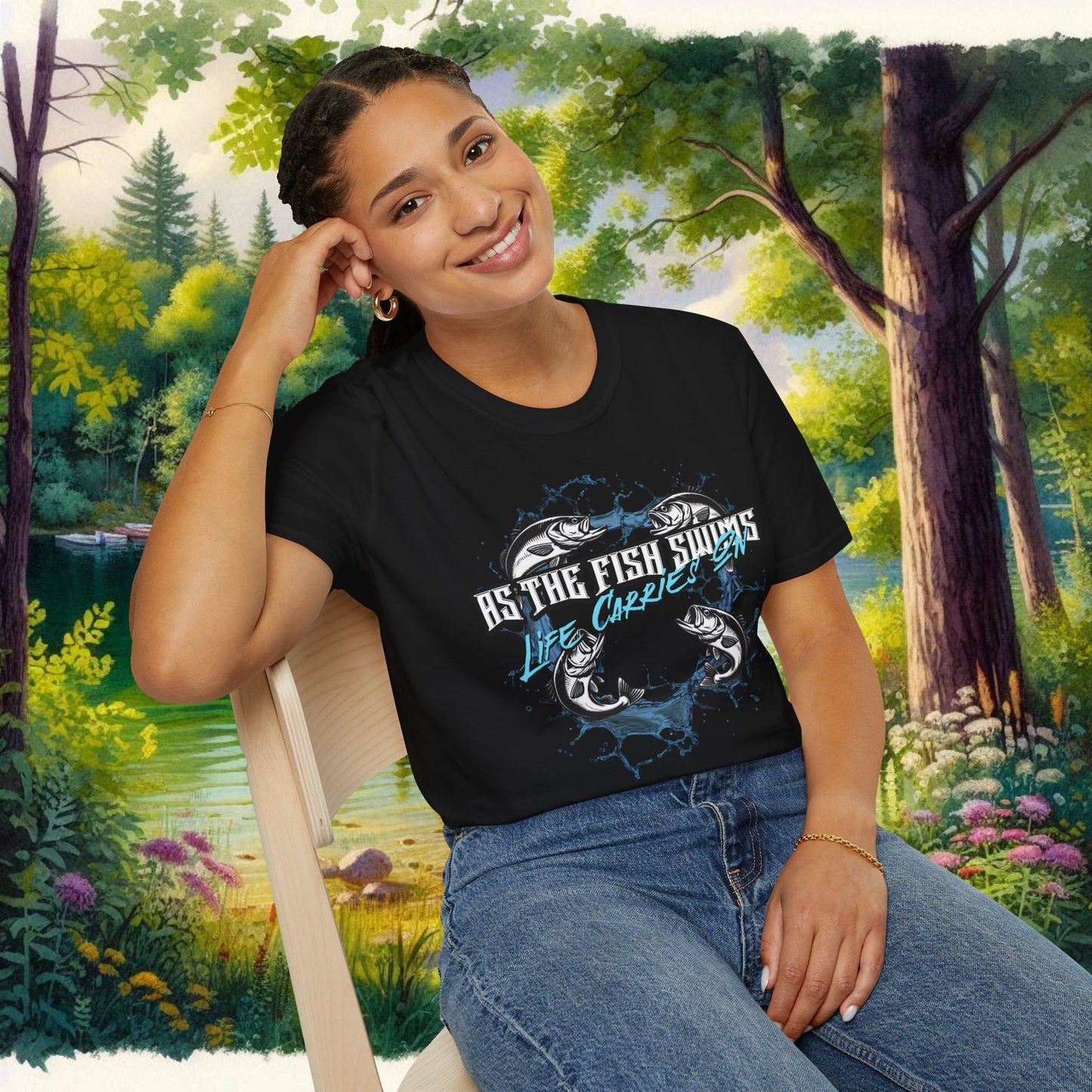 As the Fish Swims T-Shirt BBS Design