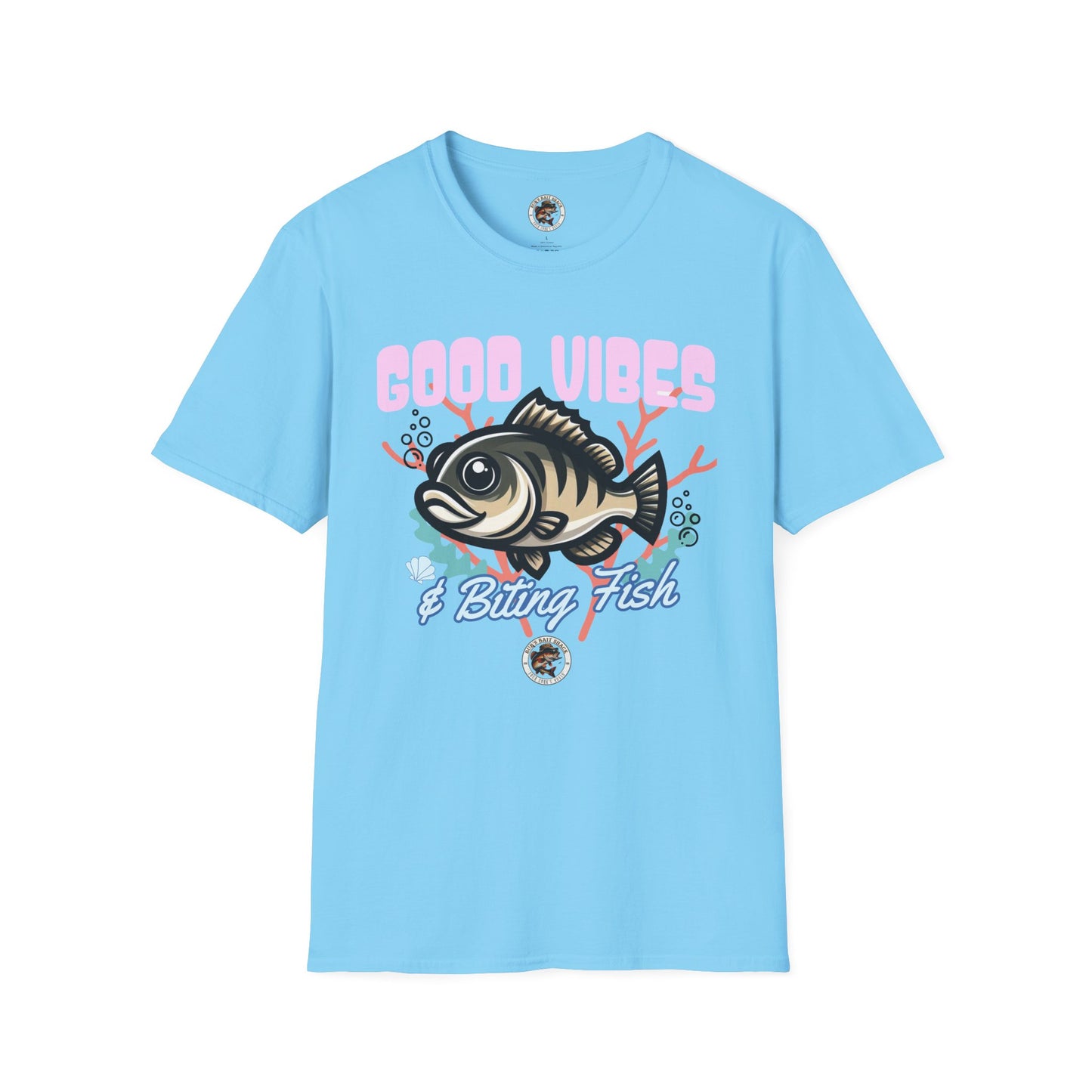 Good Vibes and Biting Fish Tee Unisex Softstyle T-Shirt