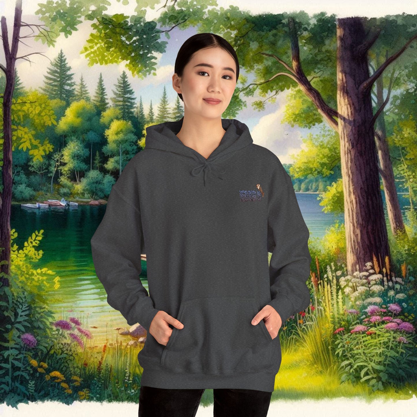 BBS Woodcut Bass Heavy Blend™ Hooded Sweatshirt