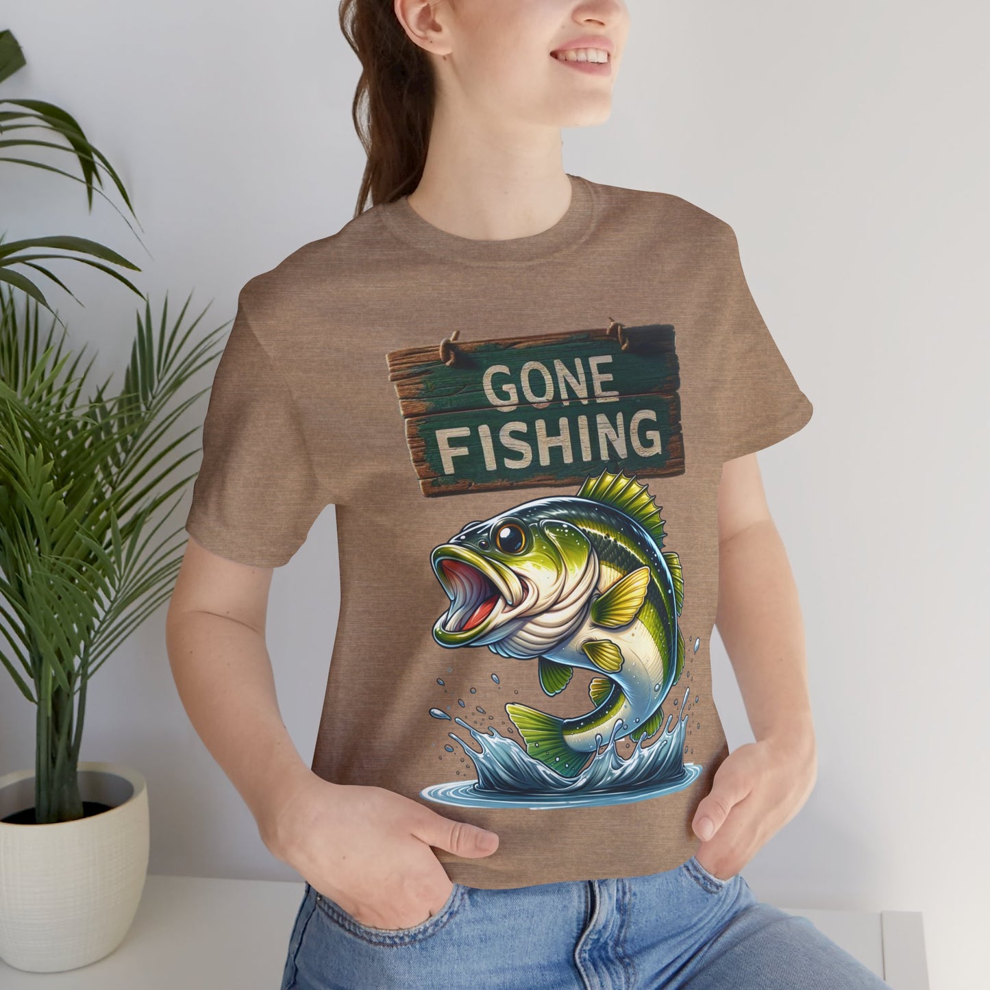 Gone Fishing Unisex Short Sleeve Tee - Perfect for Anglers and Nature Lovers