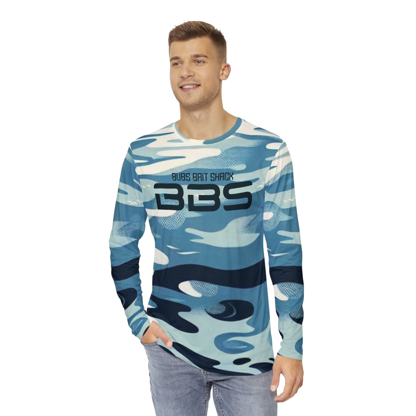 Men's Long Sleeve Shirt - BBS Ocean Wave Casual & Stylish Design