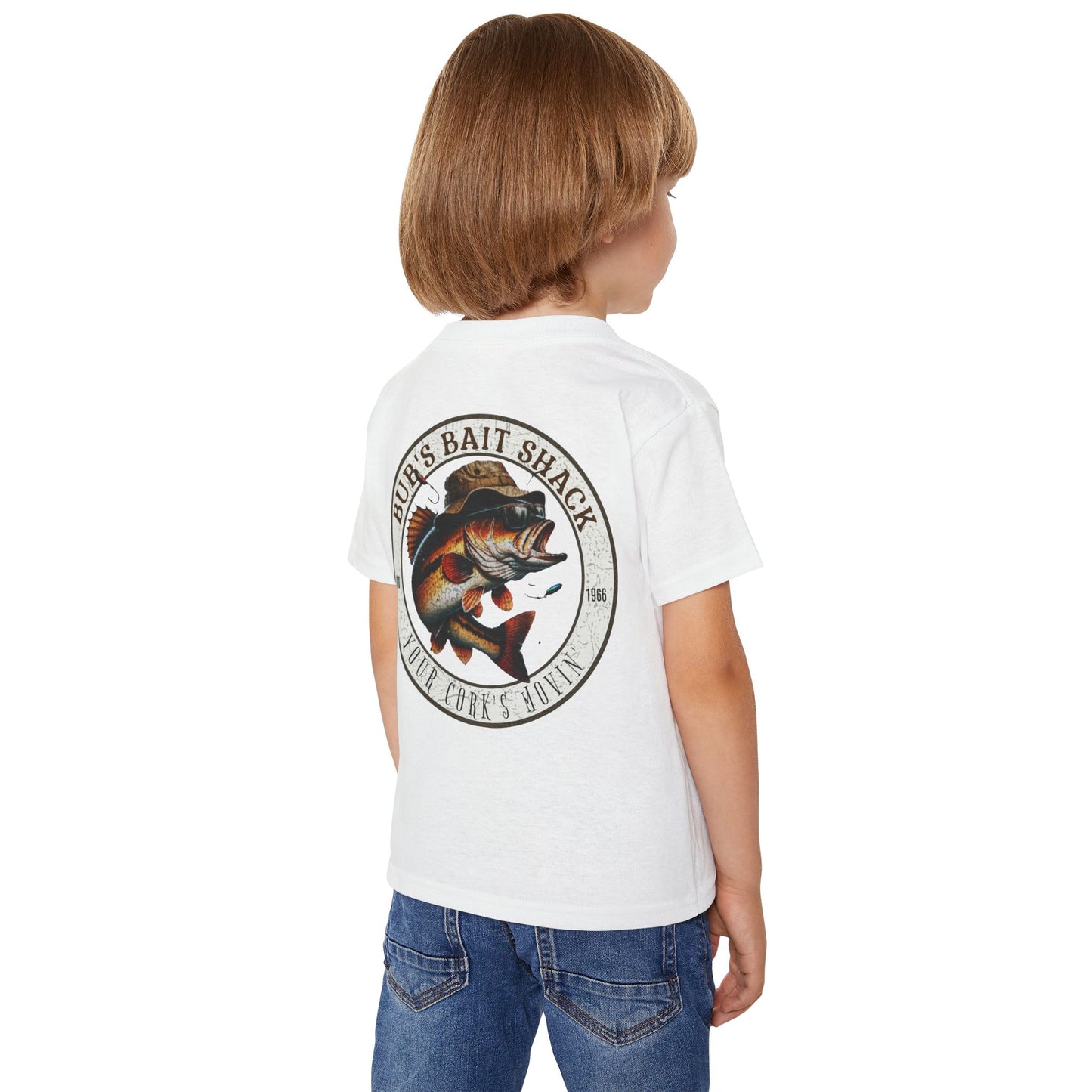Bub's Bait Shack Heavy Cotton™ Toddler T-shirt with Back Image