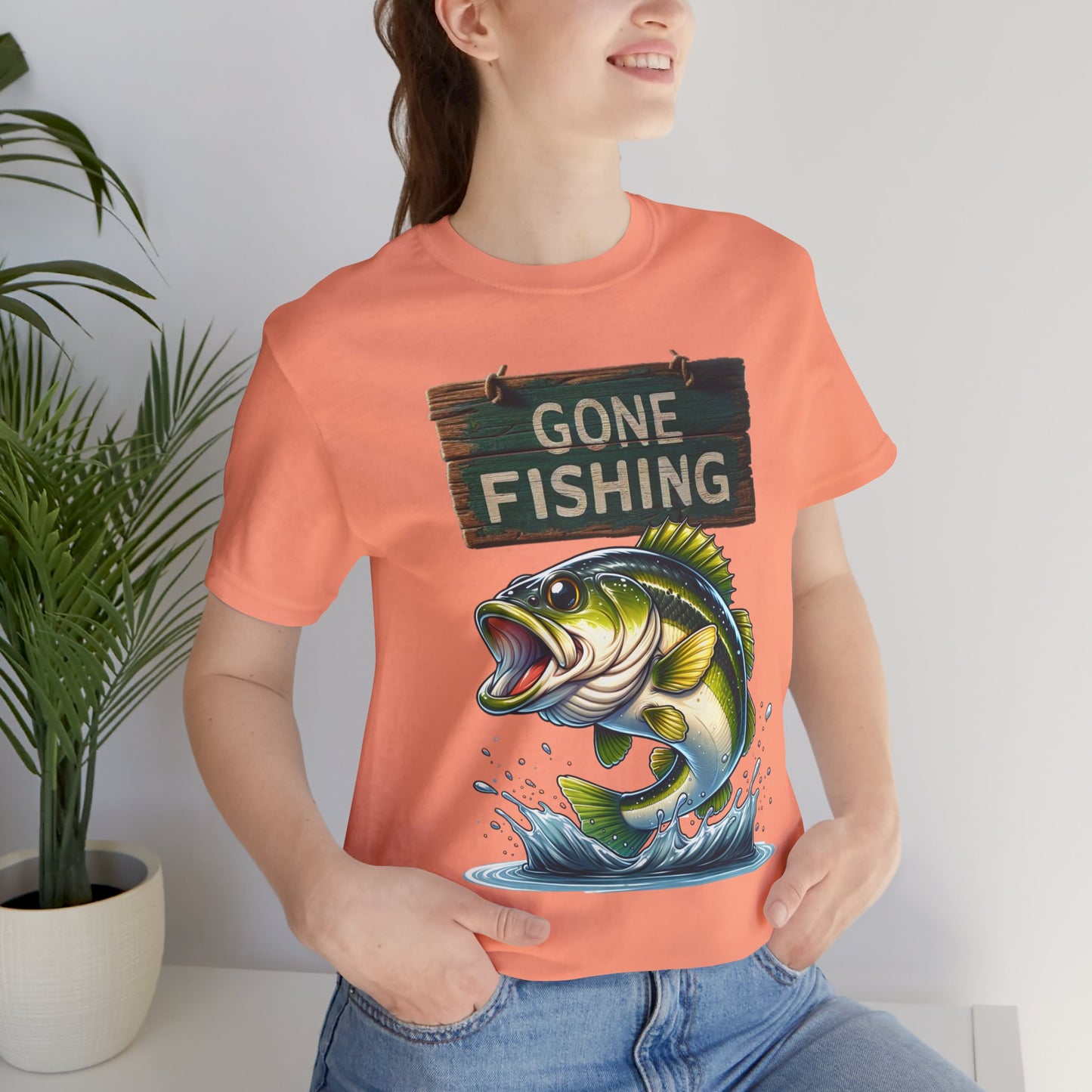Gone Fishing Unisex Short Sleeve Tee - Perfect for Anglers and Nature Lovers