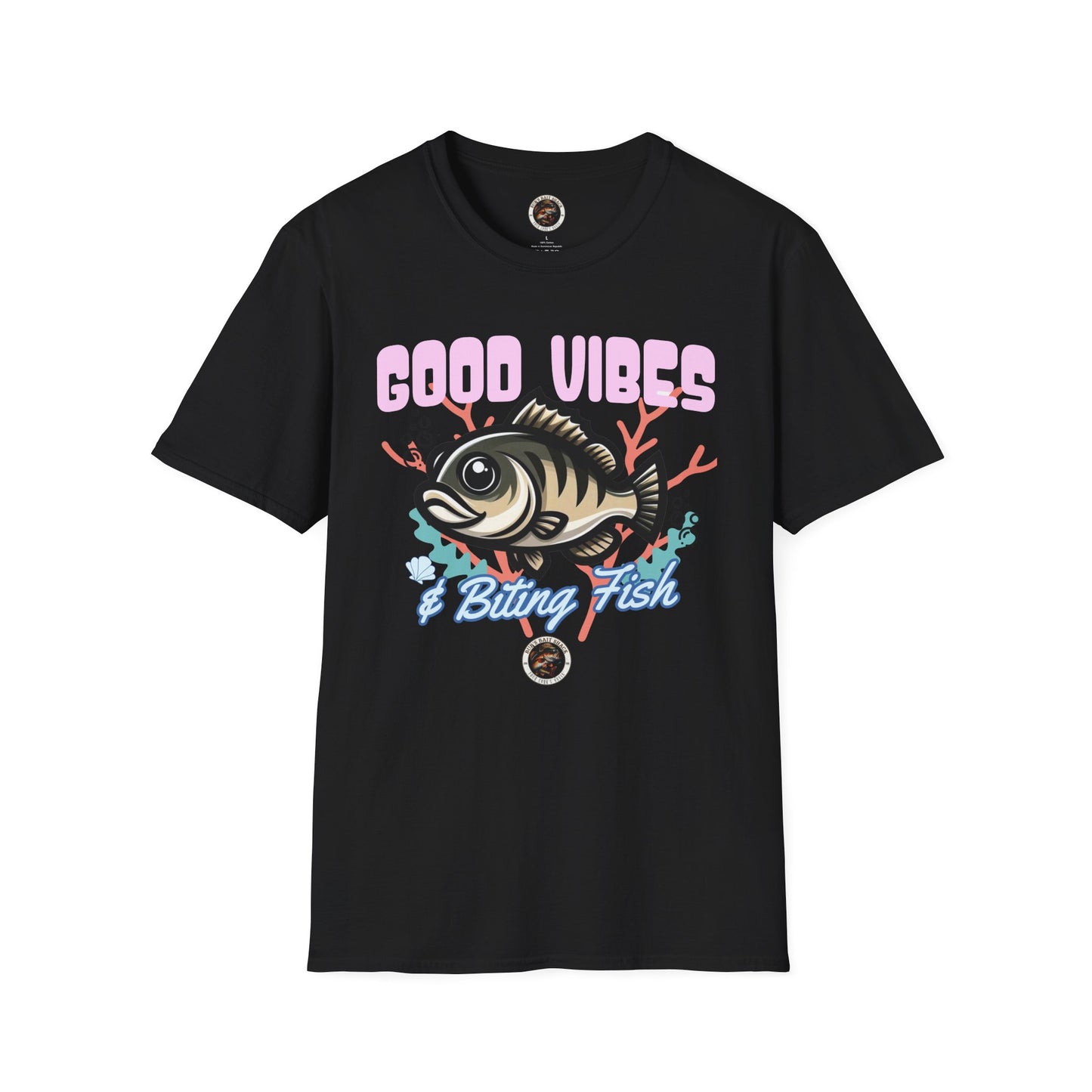 Good Vibes and Biting Fish Tee Unisex Softstyle T-Shirt