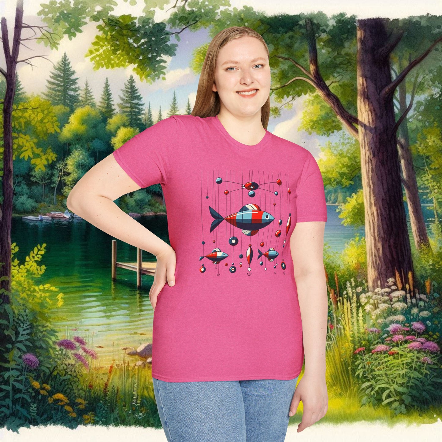 Mobile Fishing Unisex Softstyle T-Shirt