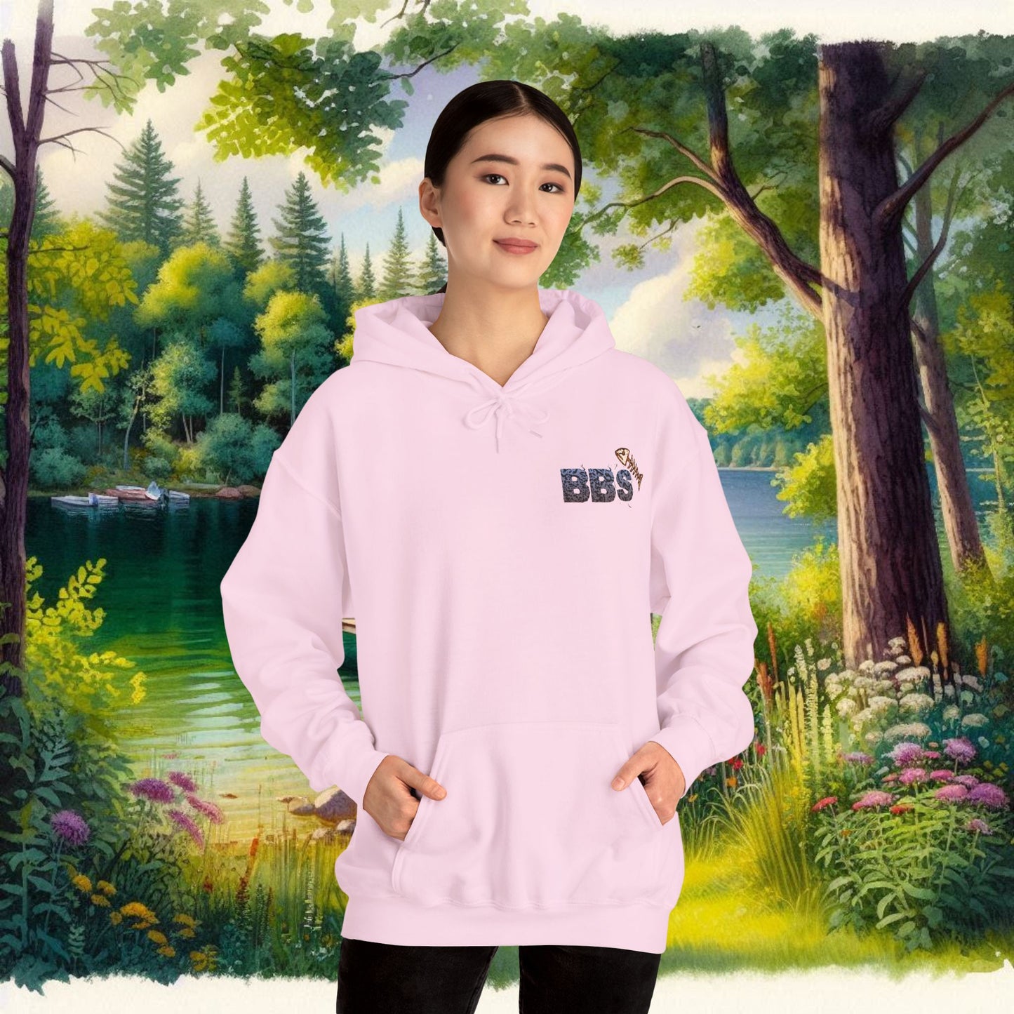 BBS Winter Bass Heavy Blend™ Hooded Sweatshirt with image on back