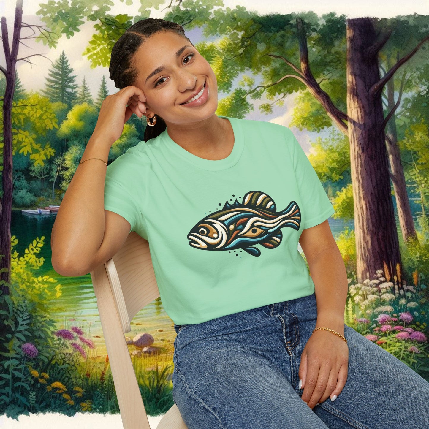 Painted Bass Shirt Unisex Softstyle T-Shirt