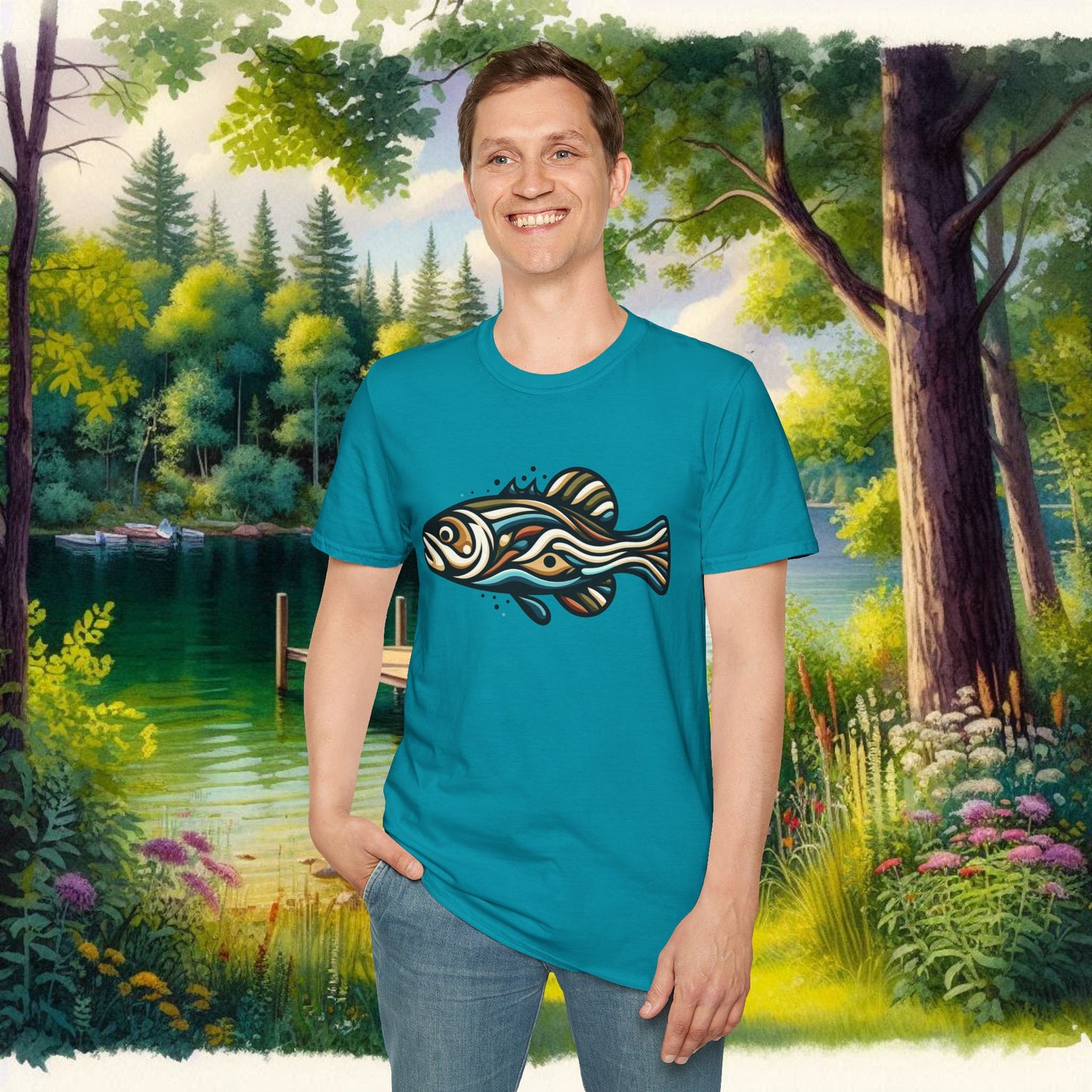 Painted Bass Shirt Unisex Softstyle T-Shirt