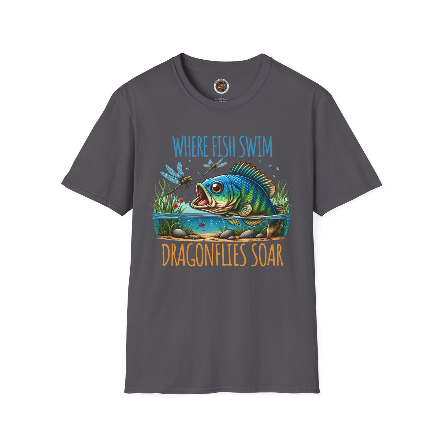 Where Fish Swim, Dragonflies Soar Design T-shirt