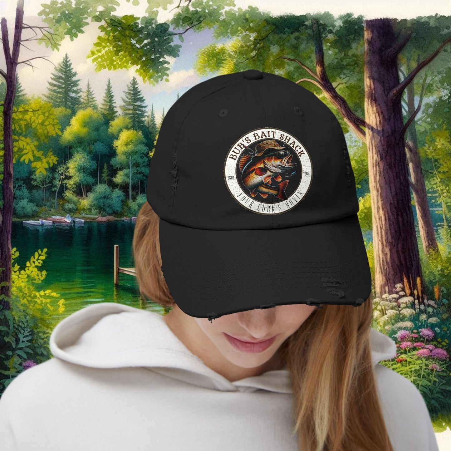 Bub's Bait shack Hat Unisex Distressed Cap