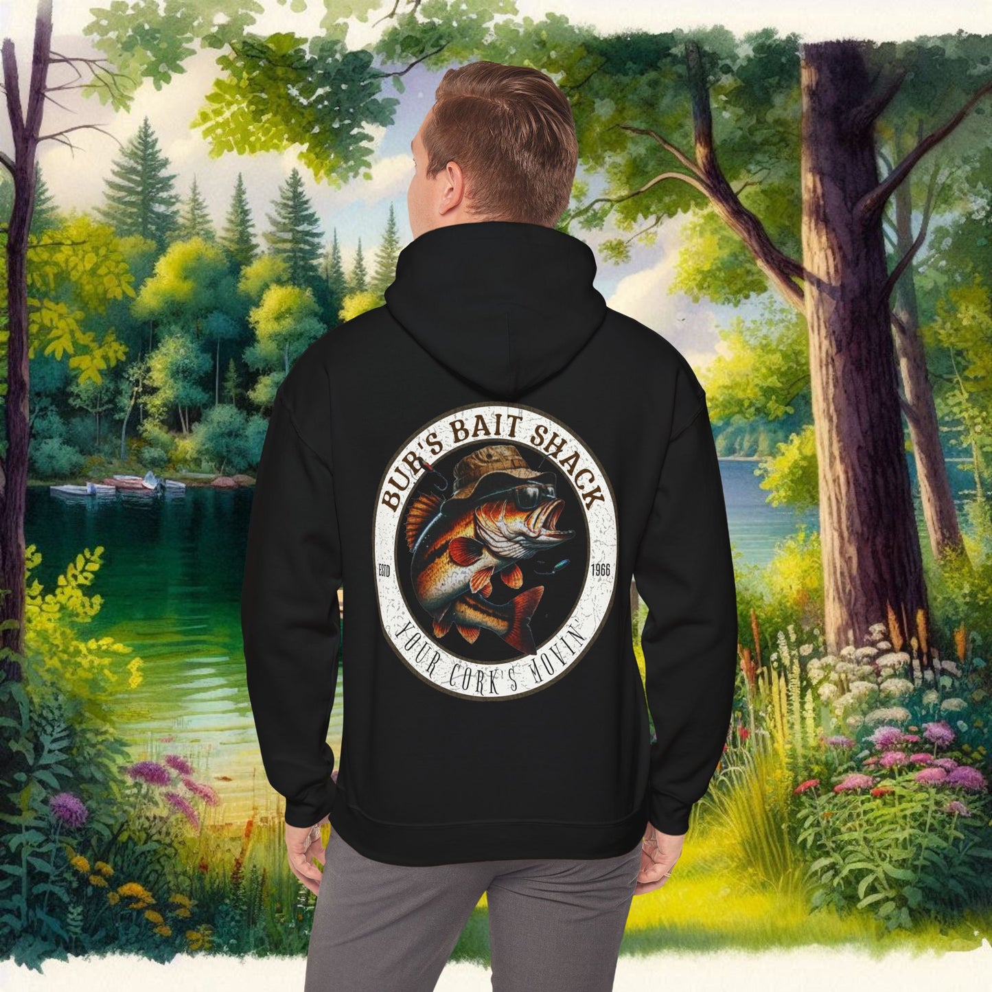 BBS Classic Hoodie Unisex Heavy Blend™ Hooded Sweatshirt with image on back