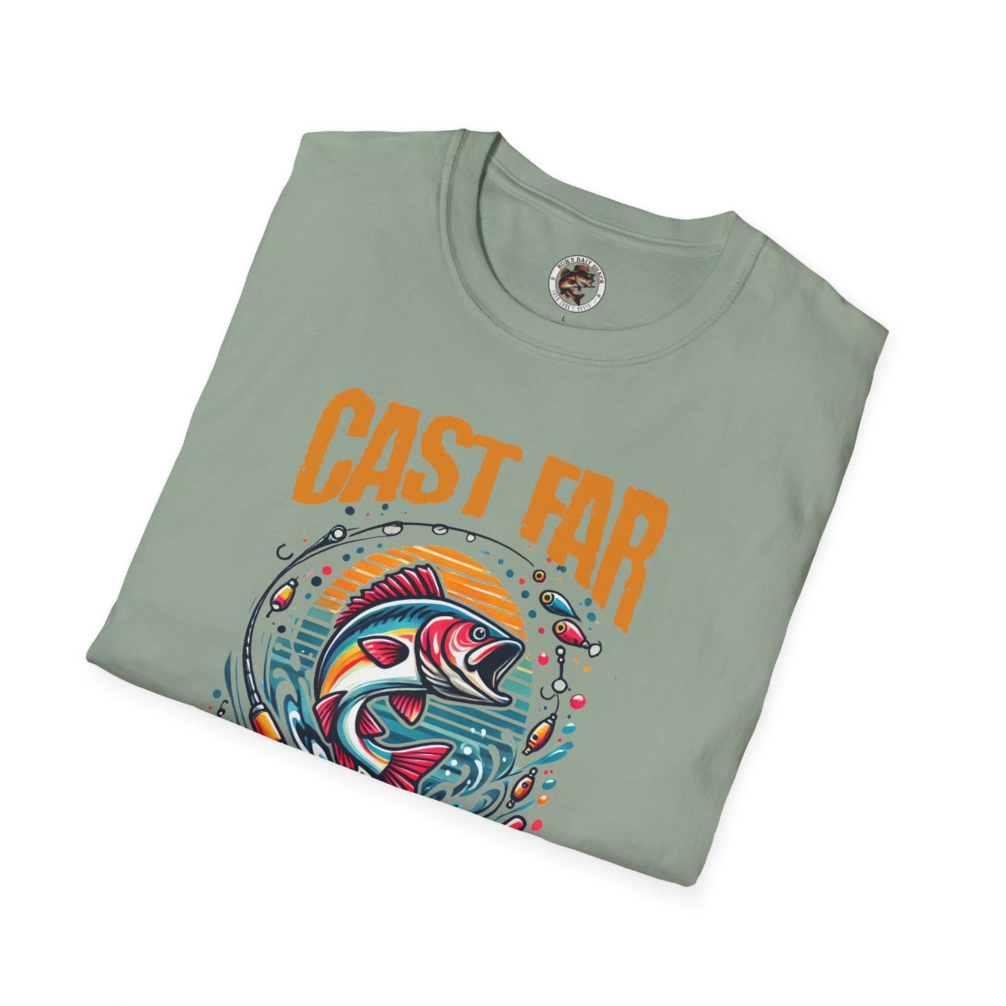 Fishing Enthusiast T-Shirt - Cast Far Reel Slow