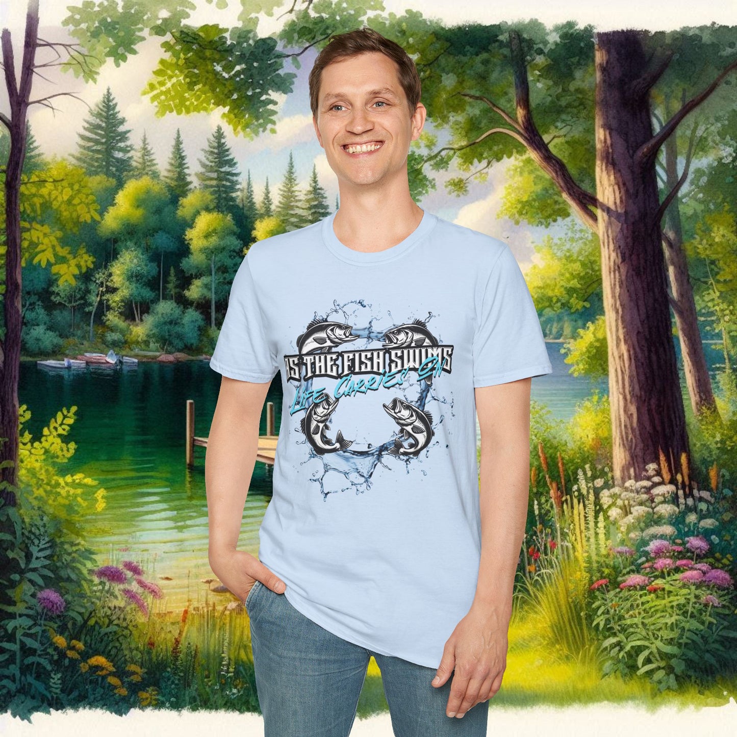 As the Fish Swims T-Shirt BBS Design