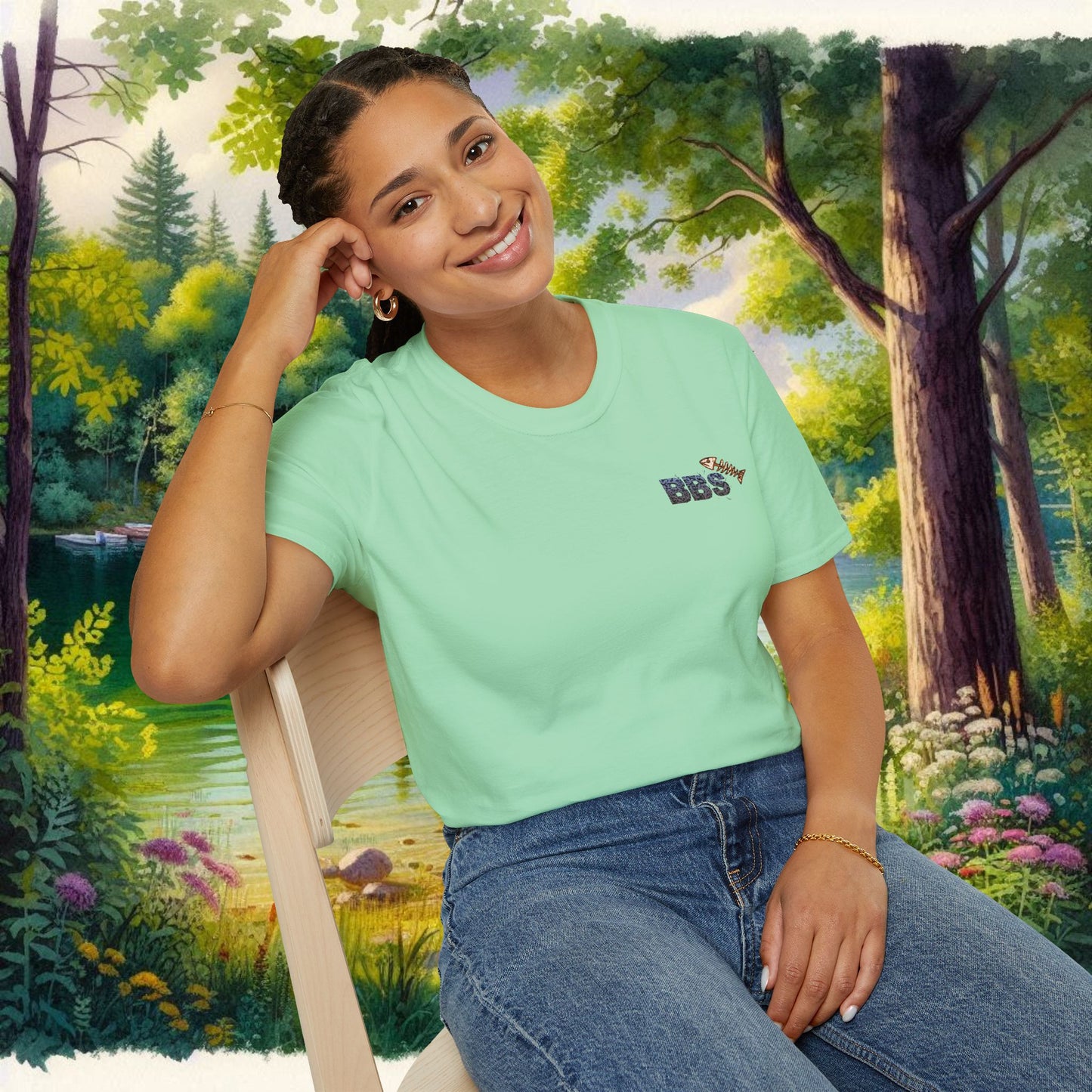 Classic BBS Design Unisex T-Shirt with image on back