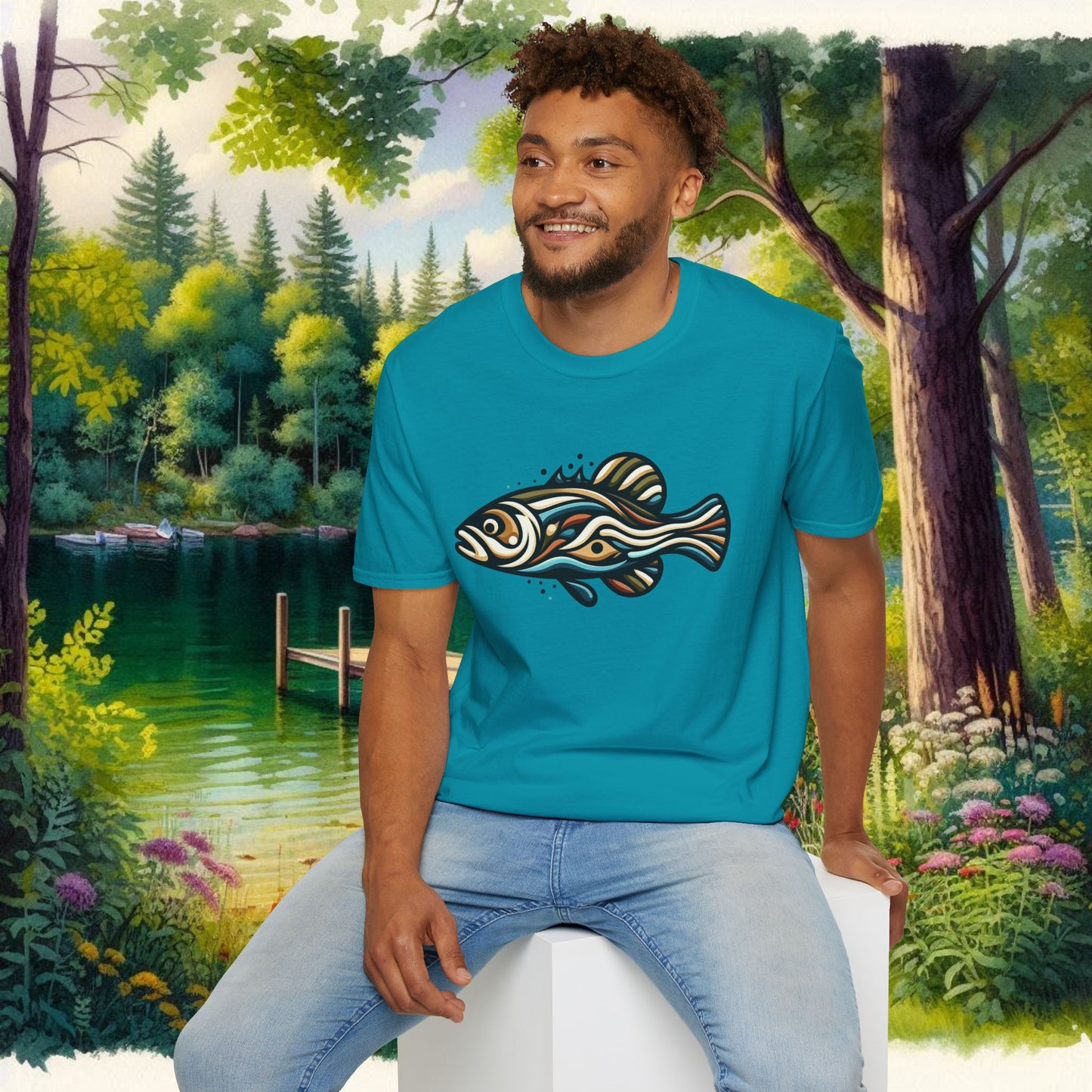 Painted Bass Shirt    Unisex Softstyle T-Shirt