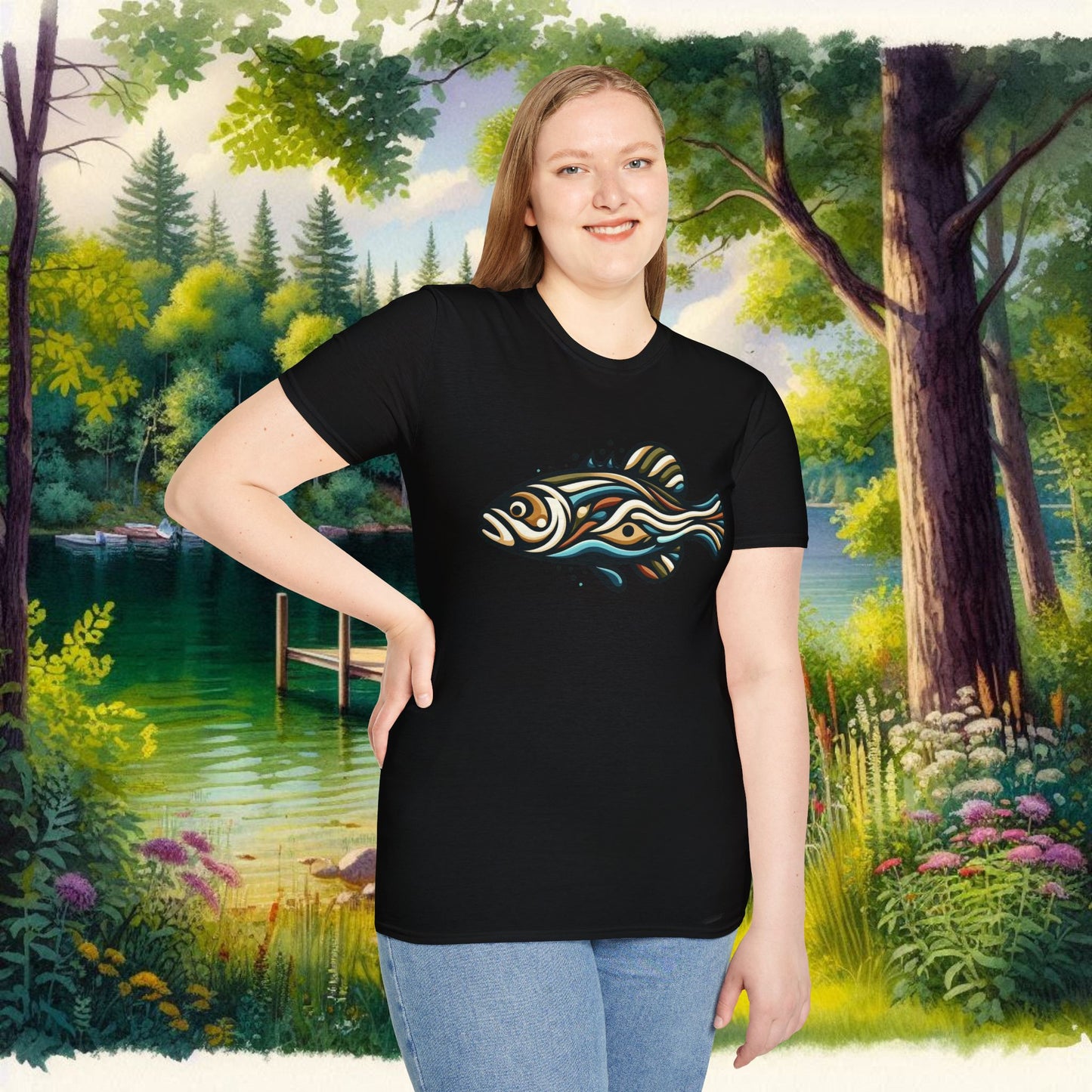 Painted Bass Shirt    Unisex Softstyle T-Shirt