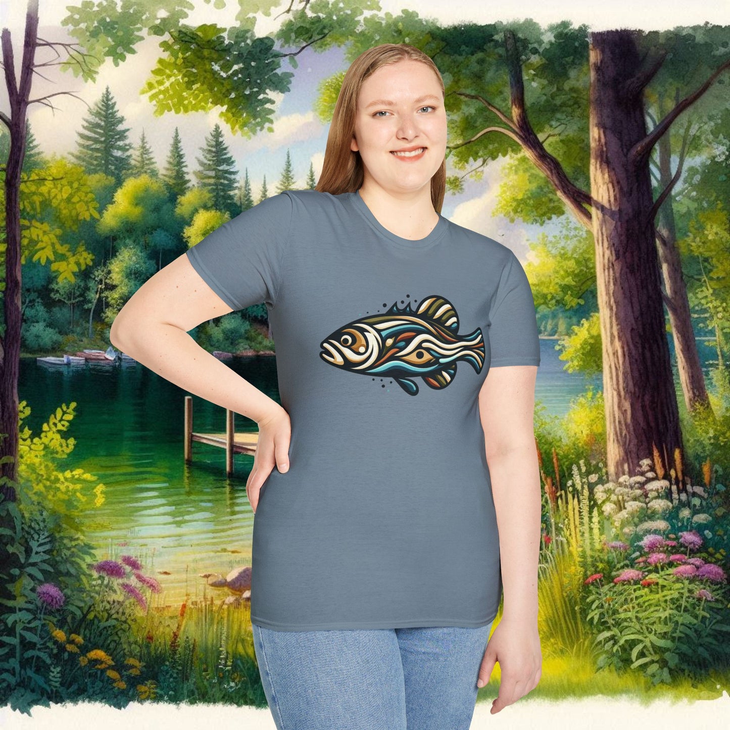 Painted Bass Shirt    Unisex Softstyle T-Shirt