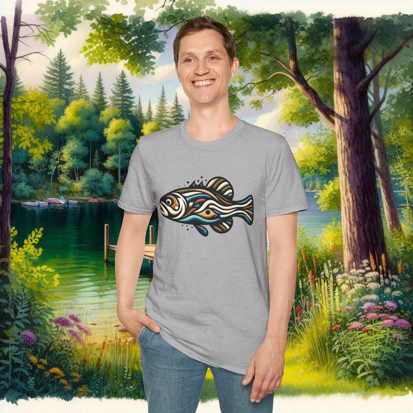 Painted Bass Shirt    Unisex Softstyle T-Shirt