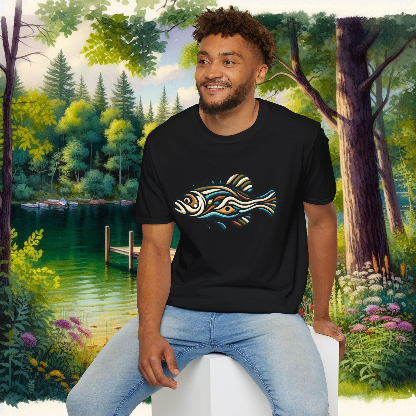 Painted Bass Shirt    Unisex Softstyle T-Shirt