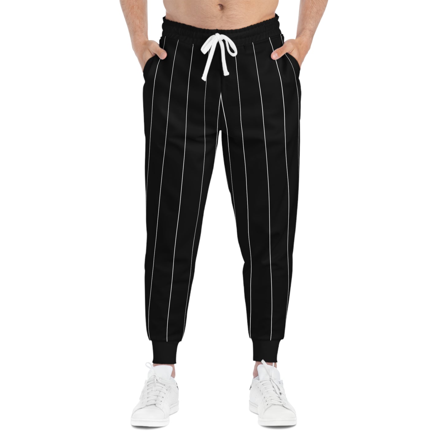 Baseball Pants in Black with White Pinstripes