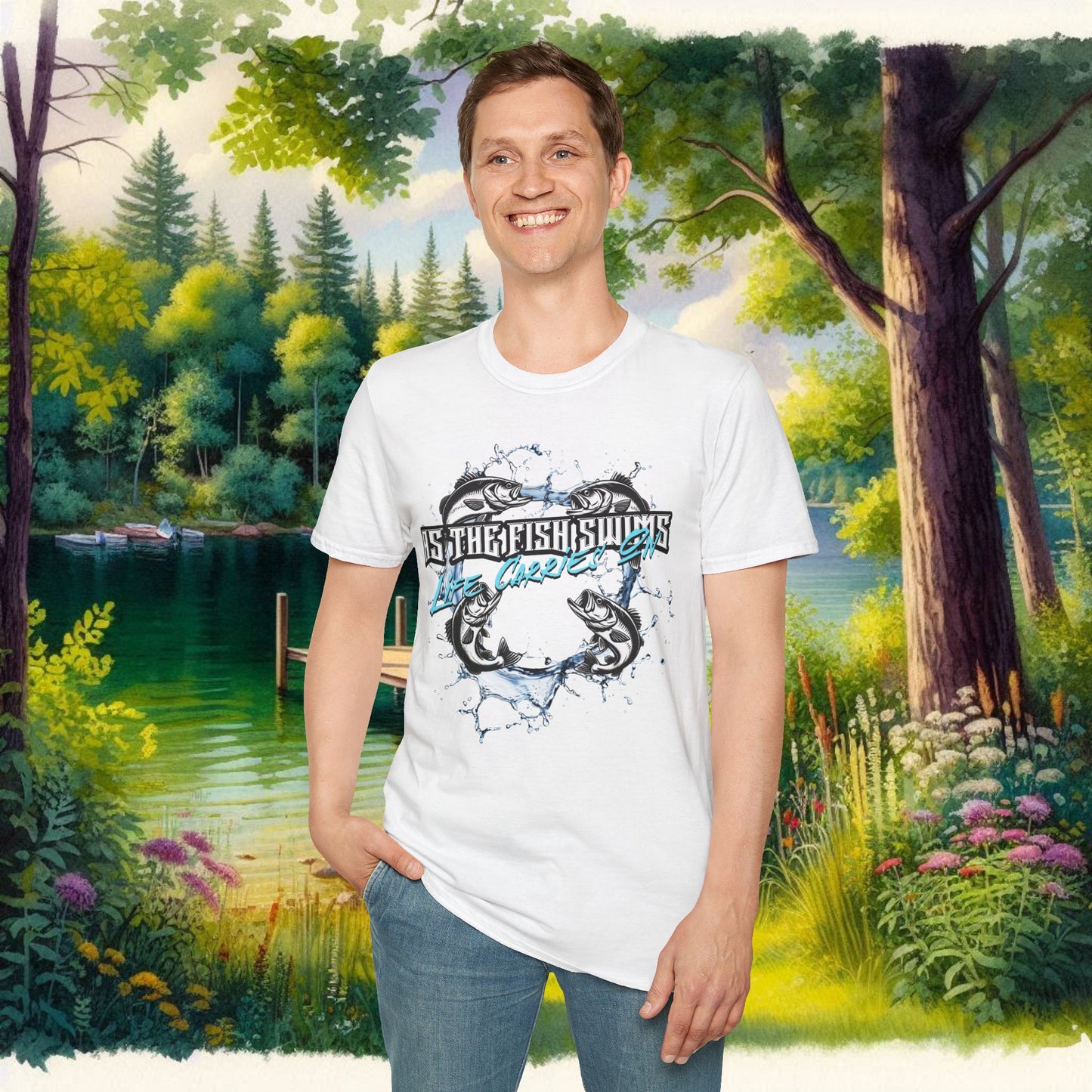 As the Fish Swims T-Shirt BBS Design
