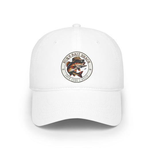 Bubs Bait Shack Low Profile Baseball Cap — White BBS Logo