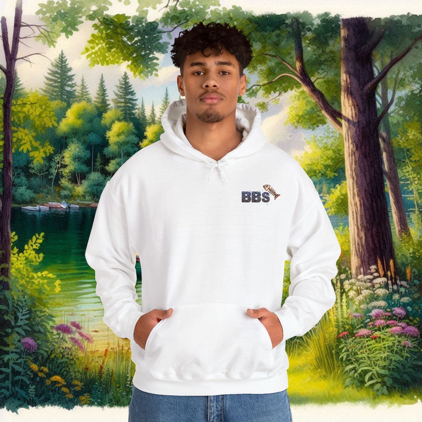 BBS Woodcut Bass Heavy Blend™ Hooded Sweatshirt