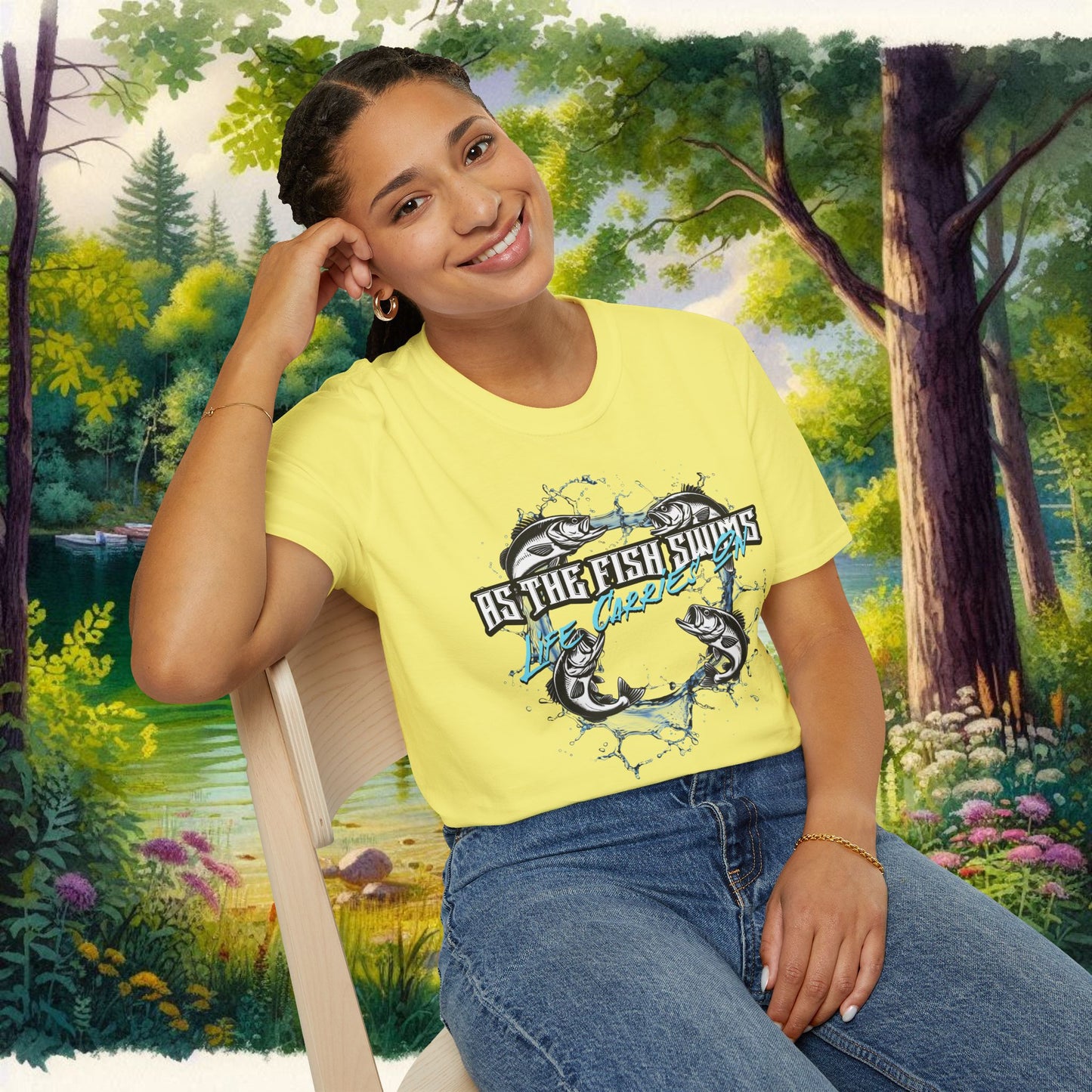 As the Fish Swims T-Shirt BBS Design