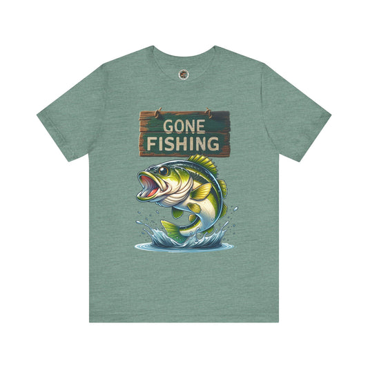 Gone Fishing Unisex Short Sleeve Tee - Perfect for Anglers and Nature Lovers