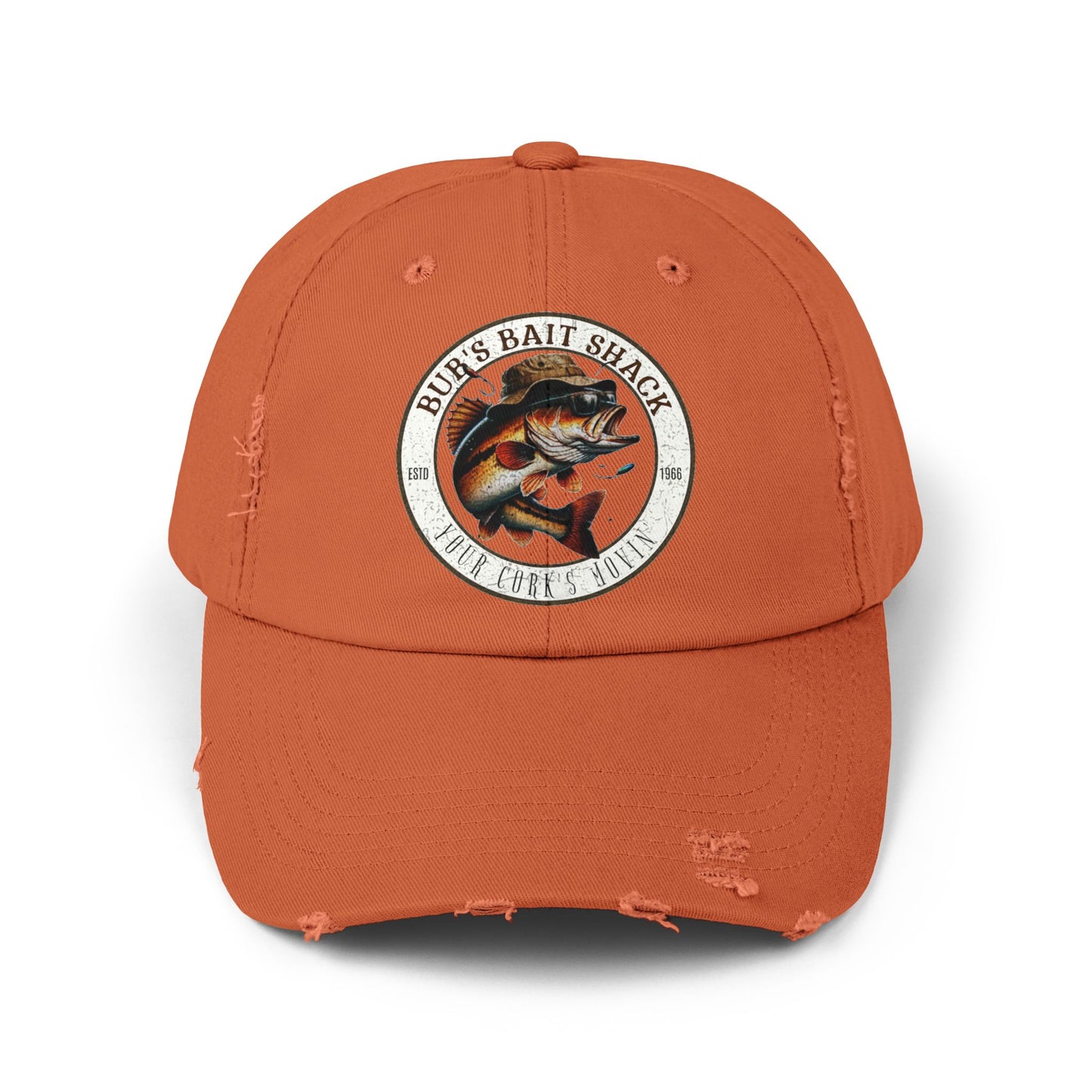 Bub's Bait shack Hat   Unisex Distressed Cap