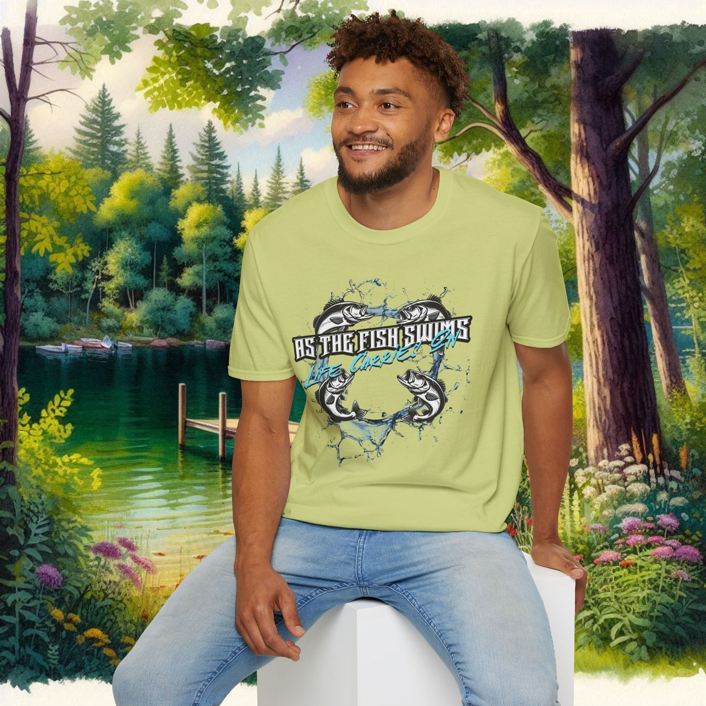 As the Fish Swims T-Shirt BBS Design