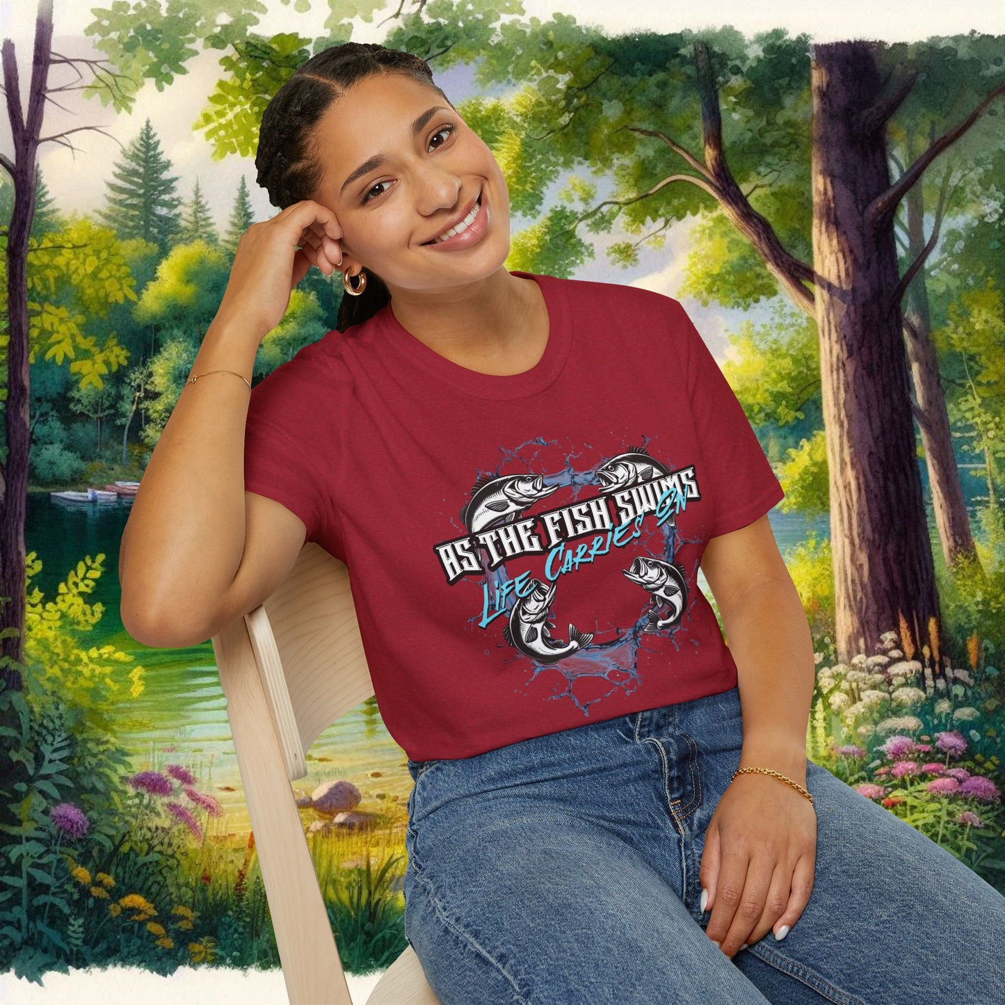 As the Fish Swims T-Shirt BBS Design