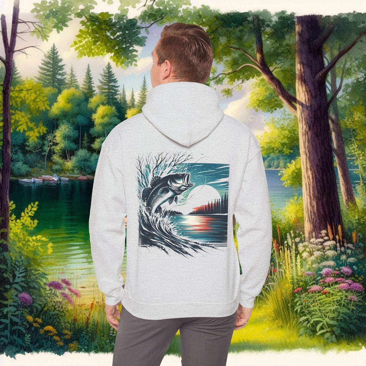 BBS Winter Bass Heavy Blend™ Hooded Sweatshirt with image on back