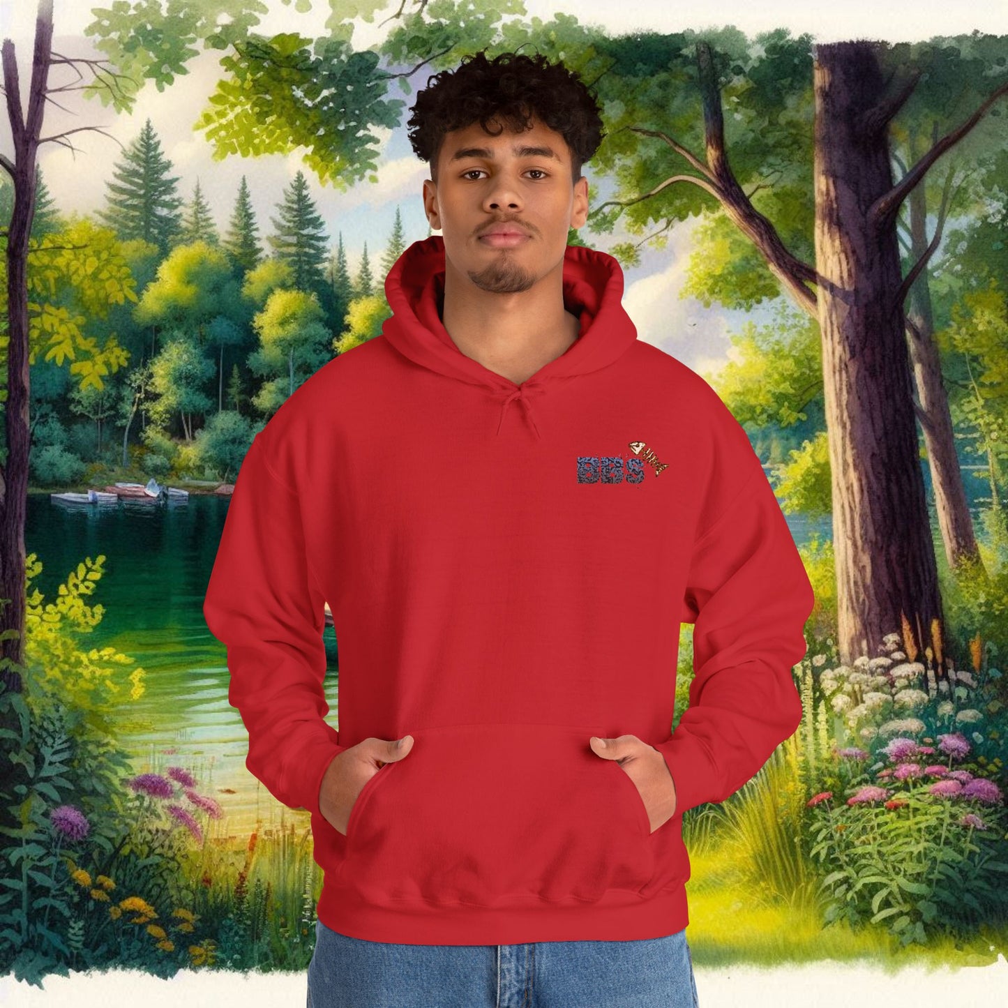 BBS Woodcut Bass Heavy Blend™ Hooded Sweatshirt