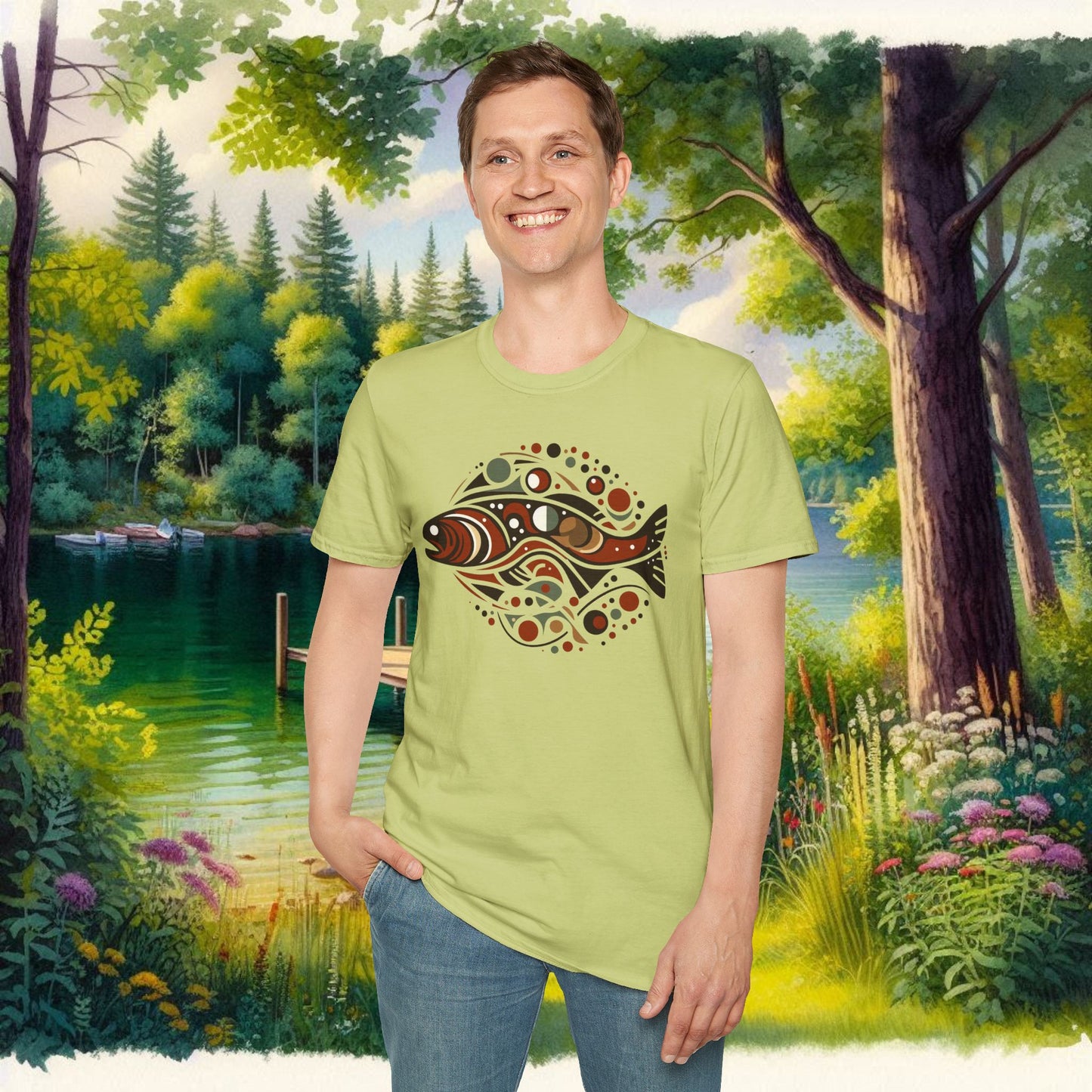 Brown Trout Calder Tee   Unisex Softstyle T-Shirt