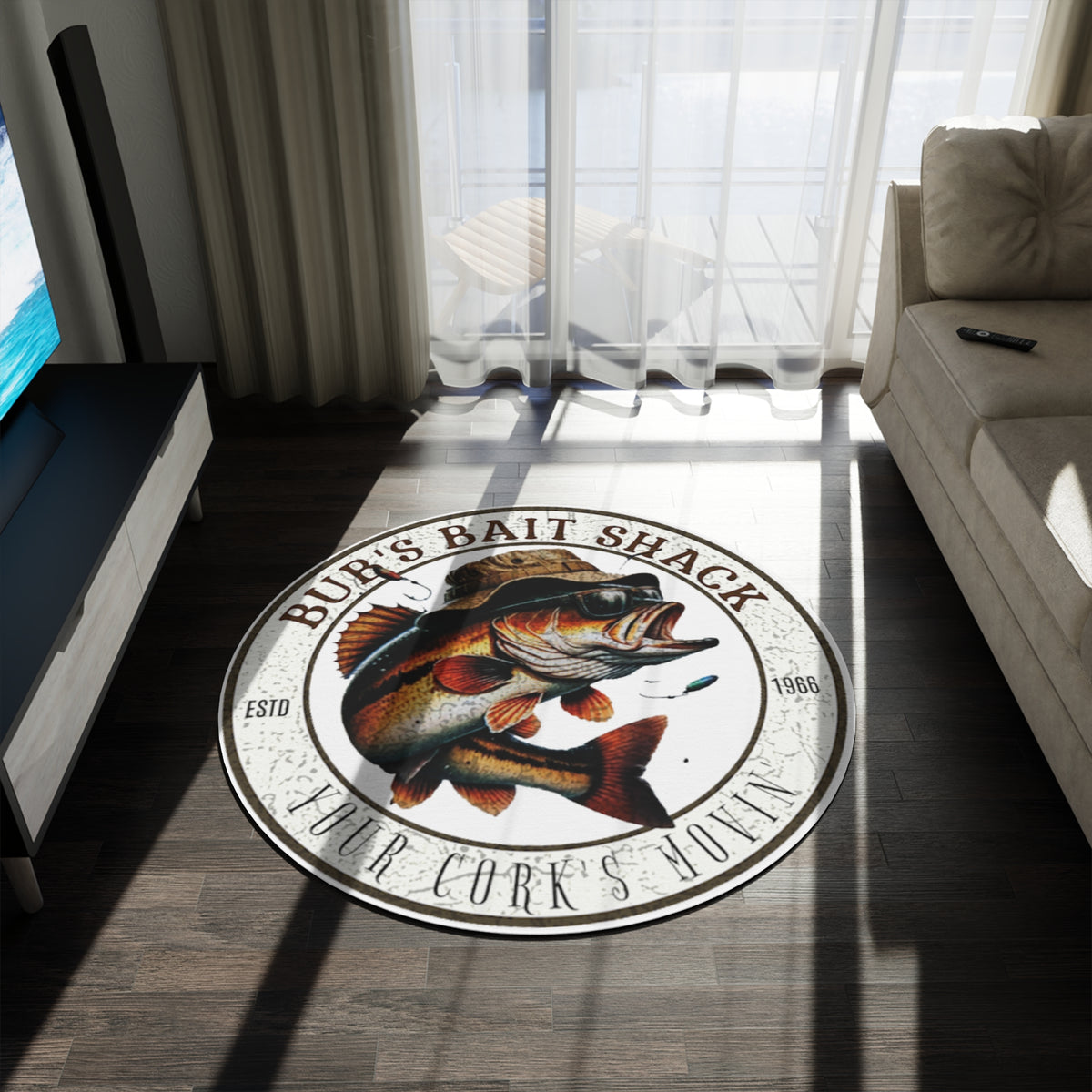 Click Bait Rugs Bub's Bait Shack Round Rug