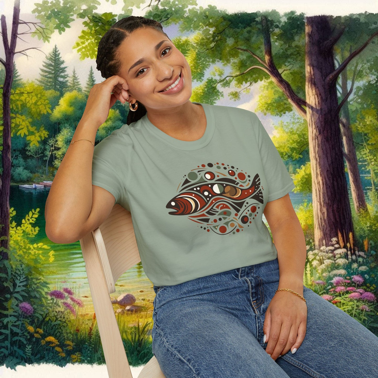 Brown Trout Calder Tee   Unisex Softstyle T-Shirt