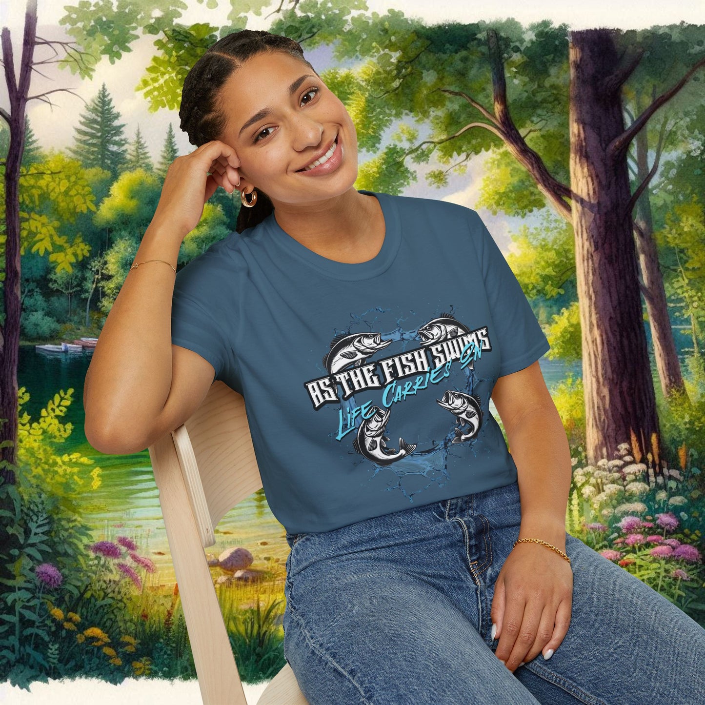 As the Fish Swims T-Shirt BBS Design