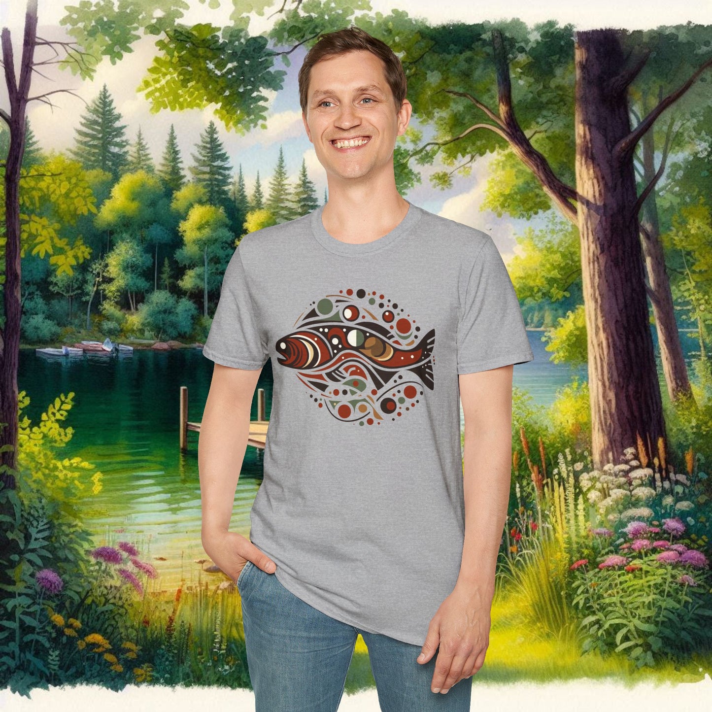 Brown Trout Calder Tee   Unisex Softstyle T-Shirt