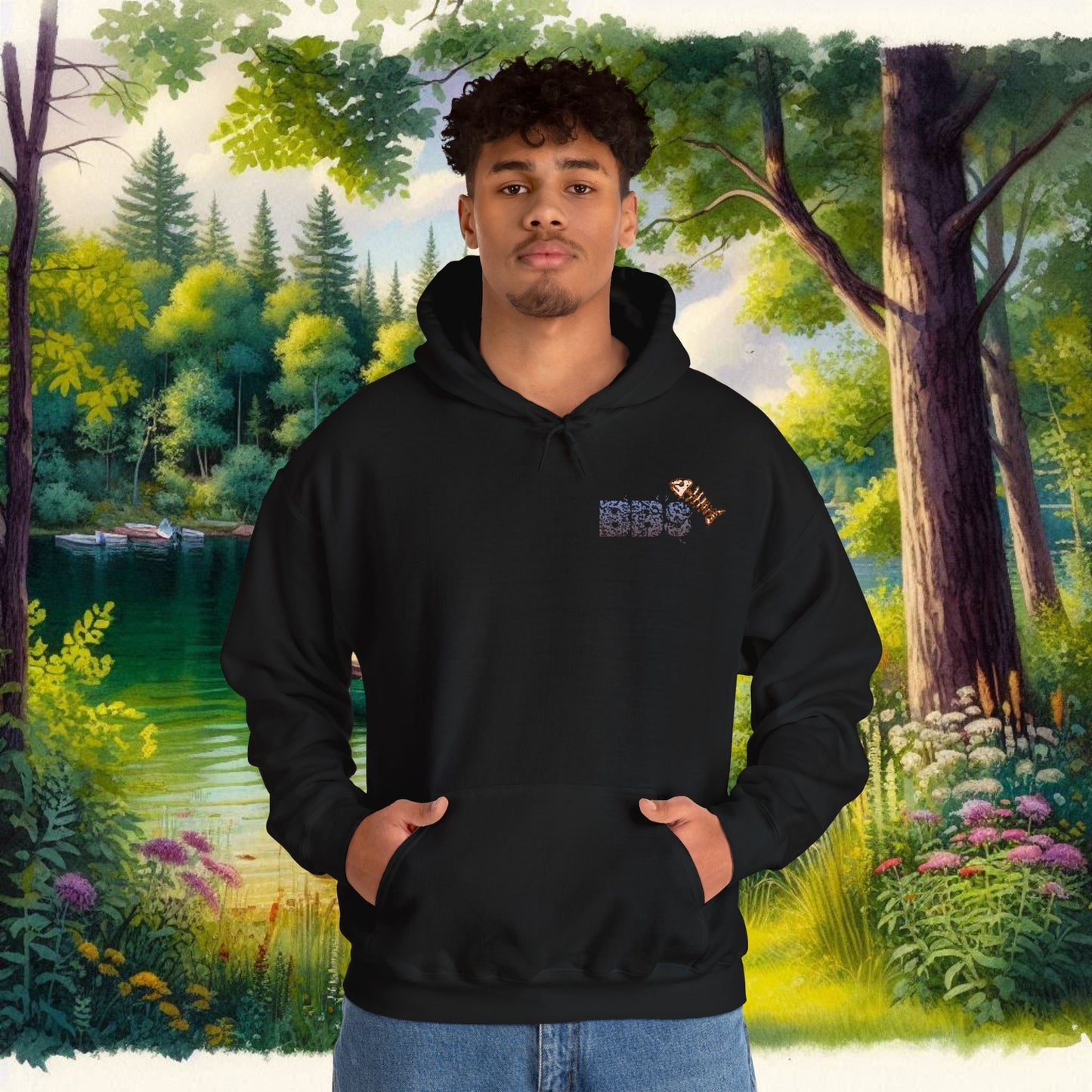 BBS Classic Hoodie  Unisex Heavy Blend™ Hooded Sweatshirt with image on back