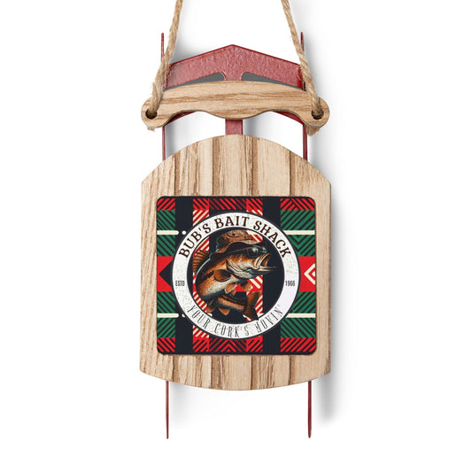 Christmas Sled Ornament, Bubs Bait Shack