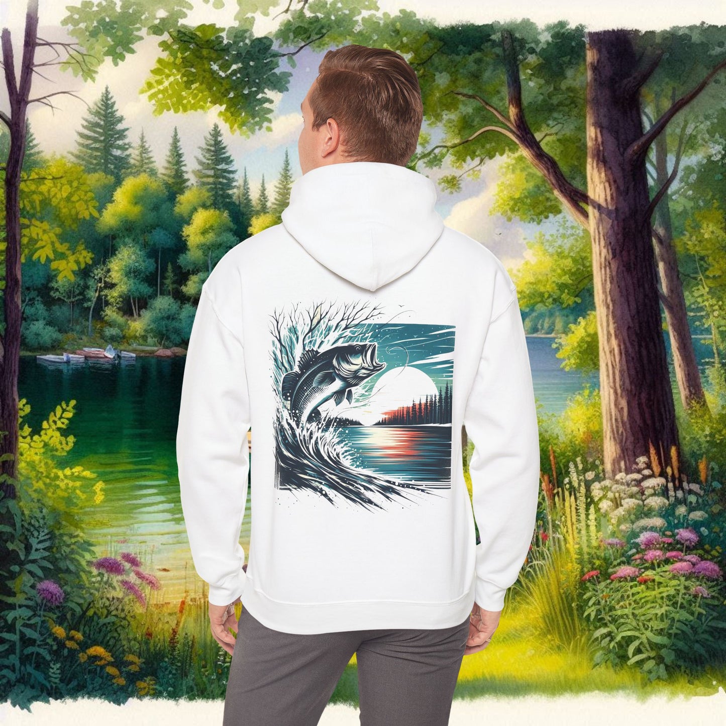 BBS Winter Bass Heavy Blend™ Hooded Sweatshirt with image on back