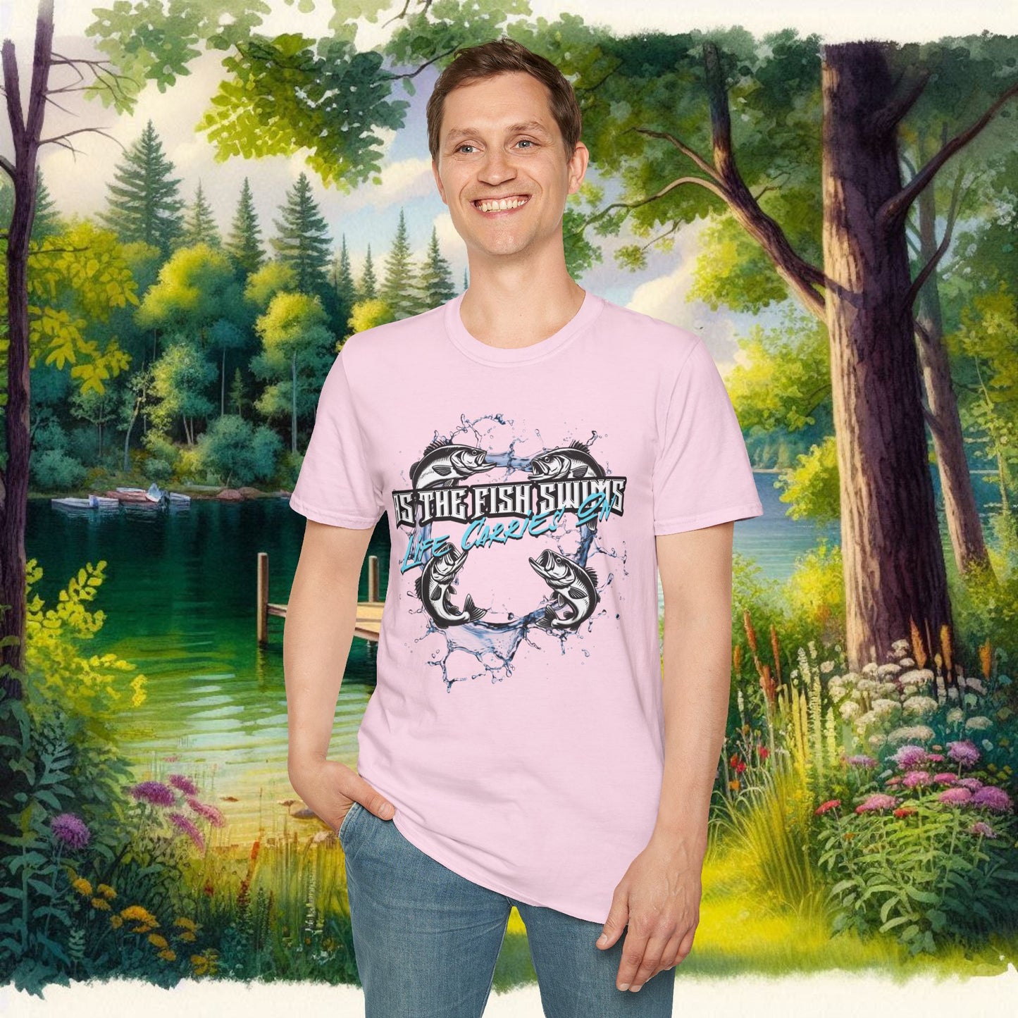 As the Fish Swims T-Shirt BBS Design