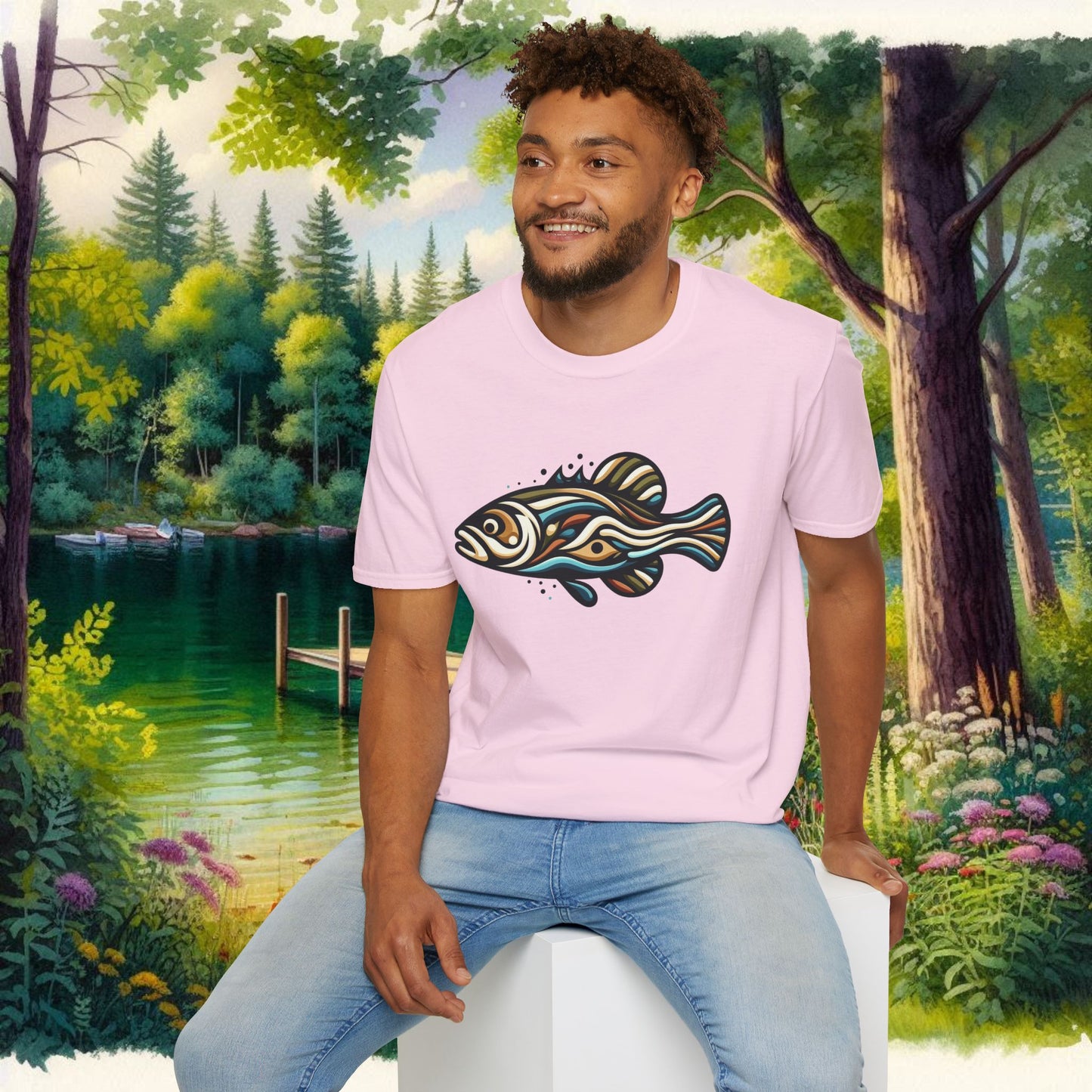 Painted Bass Shirt    Unisex Softstyle T-Shirt